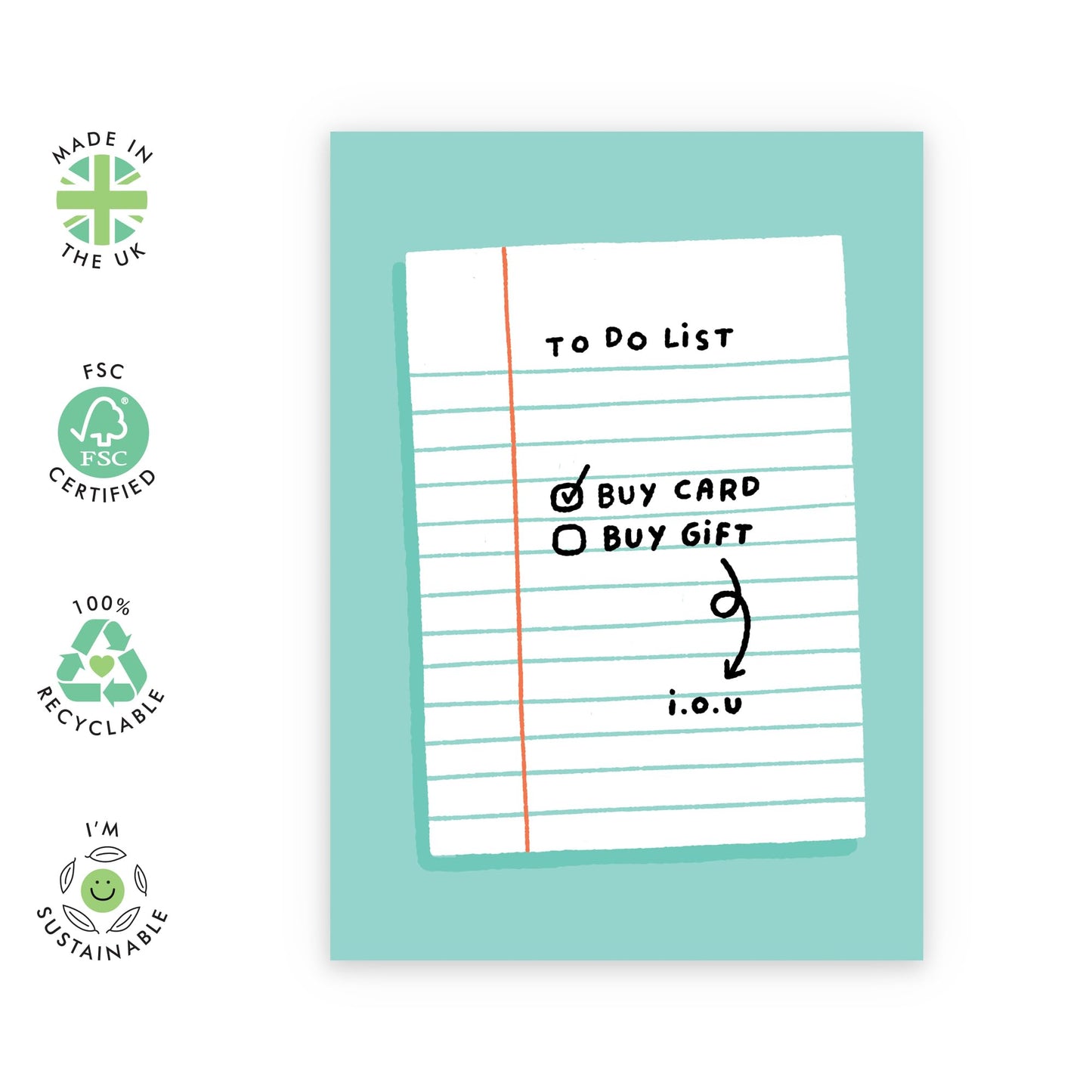 Birthday Cards For Men Women - To Do List - I-o-u - Happy Birthday Card Husband Wife - Gift For Brother Sister - Friendship Gifts - Comes With Fun Stickers By Central 23