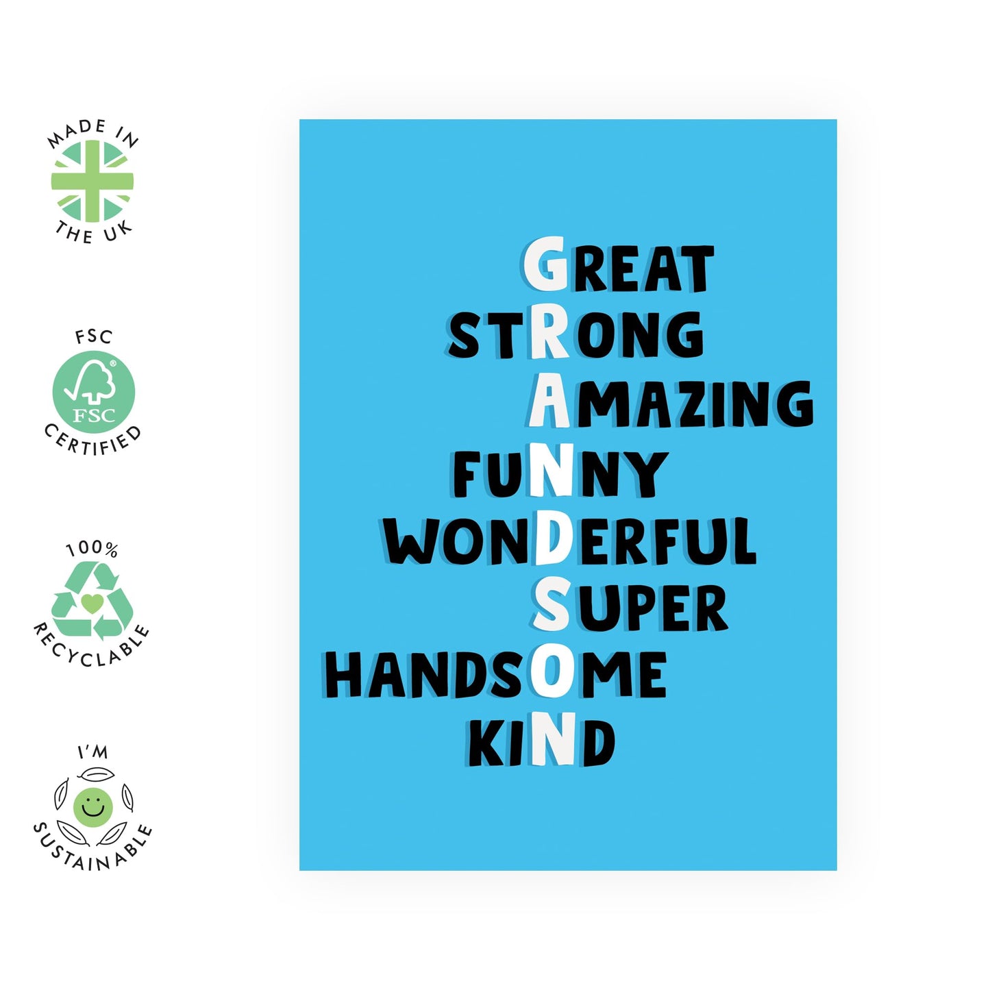 Heartfelt Card - 'GRANDSON' - For a Special Grandson Who Lights Up Your Life - Perfect for Celebrating Milestones - Ideal for Any Occasion or Just Because - Comes with Stickers by Central 23