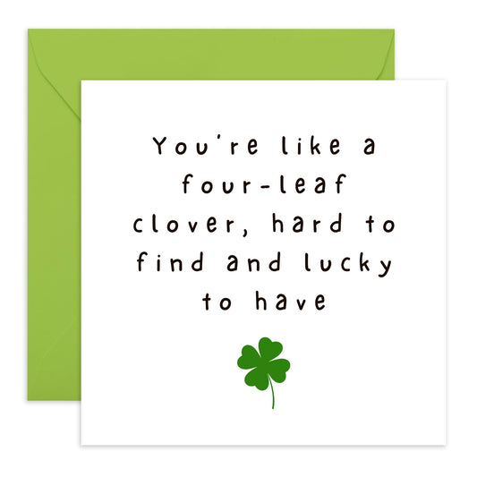 Anniversary Card For Couple - A Four Leaf Clover, Lucky To Have - Romantic Greeting Cards For Wife - Husband Birthday Card - Thank You Gifts Gifts For Him Her - Comes With Cute Stickers By Central 23