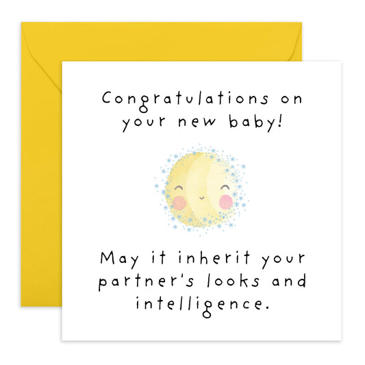 Funny Greeting Card - 'NEW BABY FUNNY' - Perfect for Celebrating the Arrival of Little Ones with Humor - Ideal for Friends Family New Parents BFFs Sister Brother - Comes With Stickers By Central 23