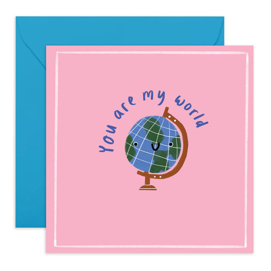Happy Valentines Cards For Kids Classroom - 'you Are My World' - Thank You I Love You Appreciation Anniversary Card For Boyfriend Girlfriend - Love Gifts For Her Him - Comes With Cute Stickers