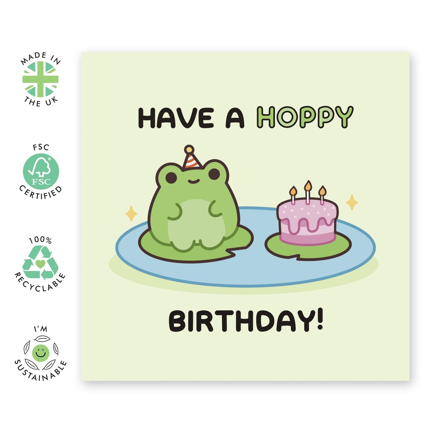 Frog Birthday Cards For Kids Boys Girls - Hoppy Birthday! - Cute Birthday Cards For Son Daughter Niece Nephew Grandson - Animal Puns - Gifts For Him Her - Comes With Fun Stickers By Central 23