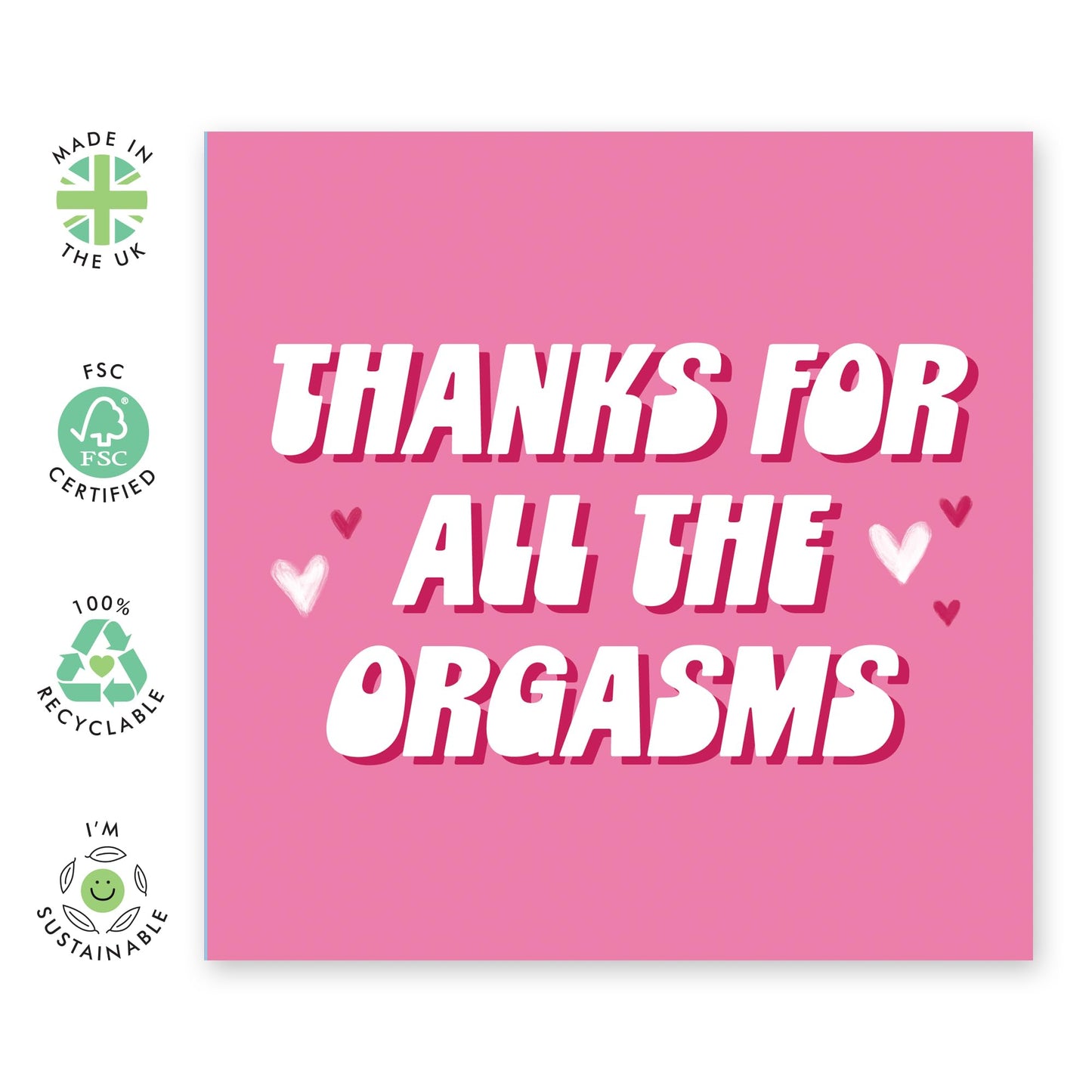 Girlfriend Birthday Card Funny - Thanks For All The Orgasms - Valentine's Card For Wife - Raunchy Anniversary Card For Couple - I Love You Gifts For Him Her - Comes With Cute Stickers By Central 23