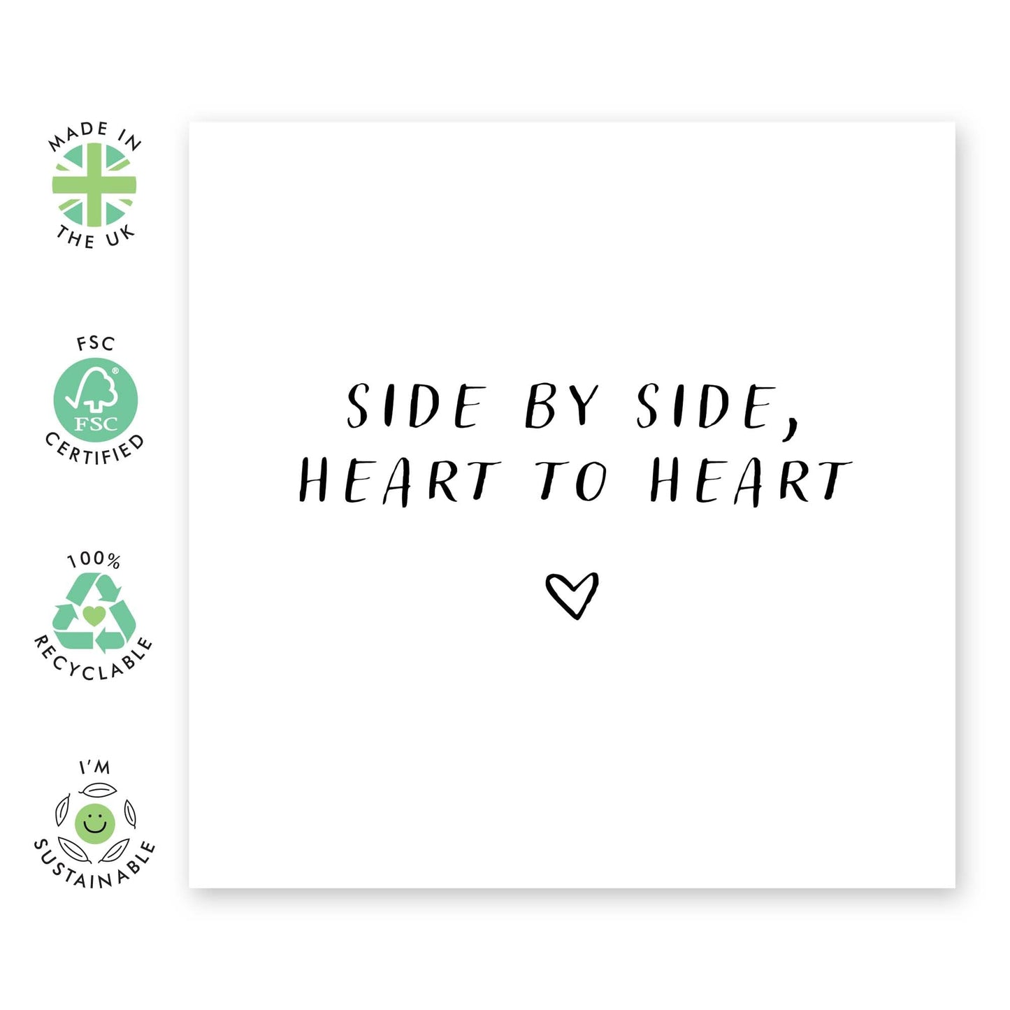 Anniversary Greeting Card - 'Side by Side' - Valentines Gifts for Boyfriend, Husband, Wife, Girlfriend, Partner, Other Half, Married Couples - Married Life - Comes with Fun Stickers