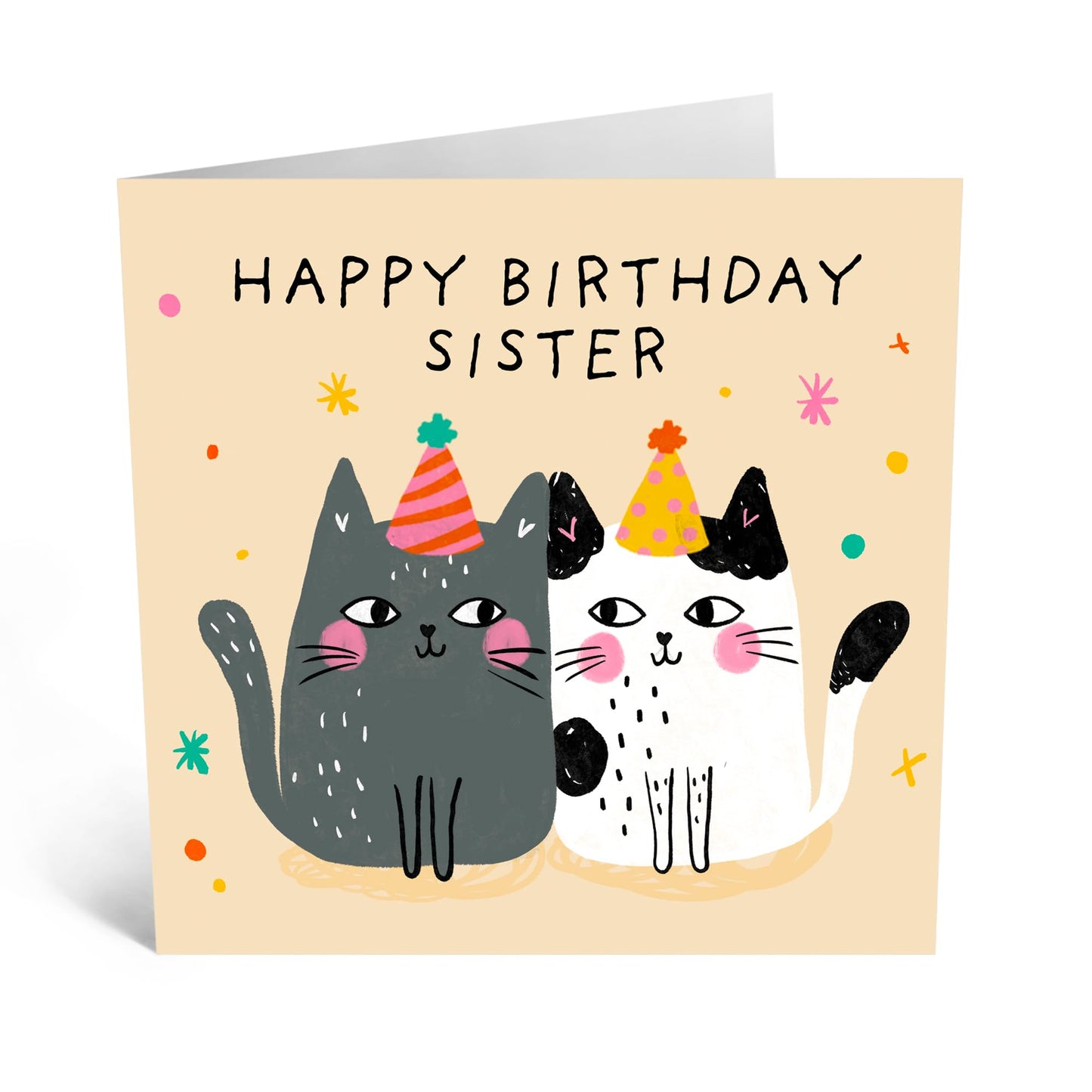 Central 23 Heartfelt Greeting Card - 'HAPPY BIRTHDAY SISTER' - For Your Amazing Sister - Funny Gift for Birthdays - Celebrate Her Special Day with a Warm and Loving Message - Comes with Stickers