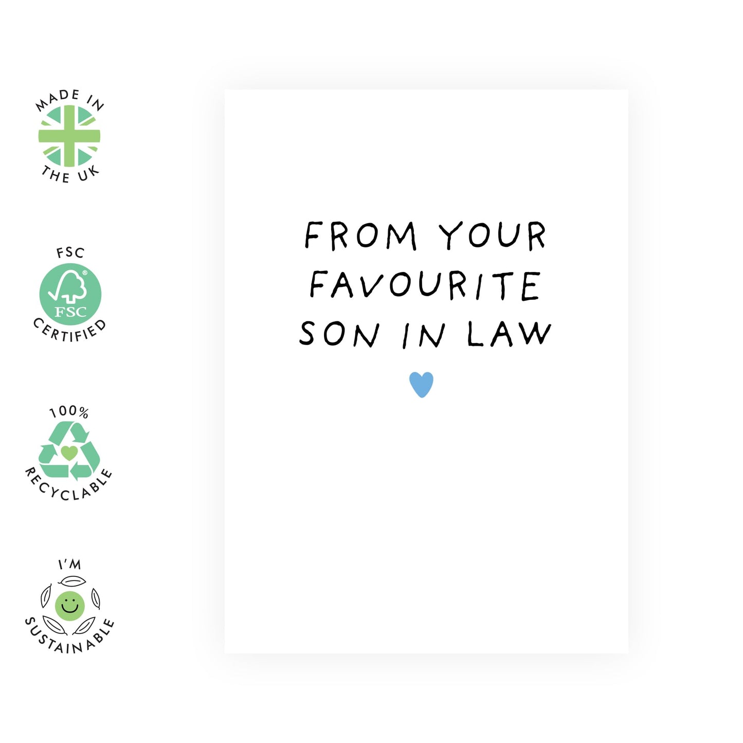 Birthday Cards For In Laws - From Your Favourite Son In Law - Funny Father's Day Cards For Dad In Law - Sassy Mother's Day Card For Mother In Law - Comes With Stickers And Envelope By Central 23