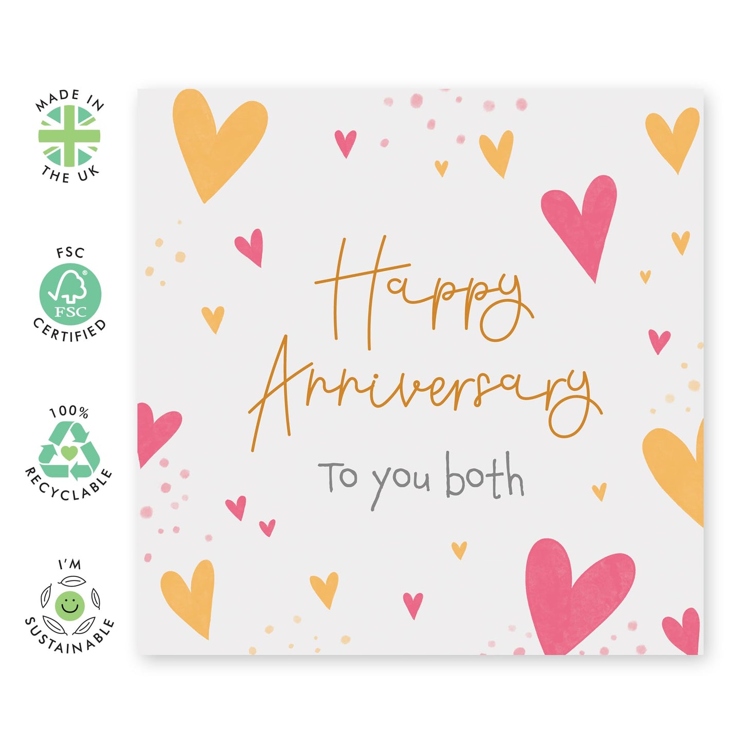 Happy Anniversary Card 'To You Both' - Romantic Heart Design forHim, Her, Wife, Husband, Babe, Hun, Girlfriend, Boyfriend- Celebrating Love and Milestones - Blank Inside