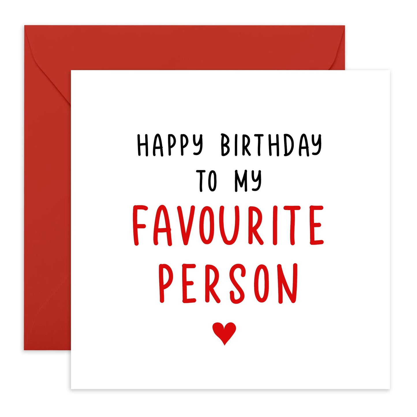 Birthday Card For Boyfriend Girlfriend - To My Favourite Person - Sweet Birthday Cards For Men Women - Love Gifts For Husband Wife - Comes With Stickers - By Central 23