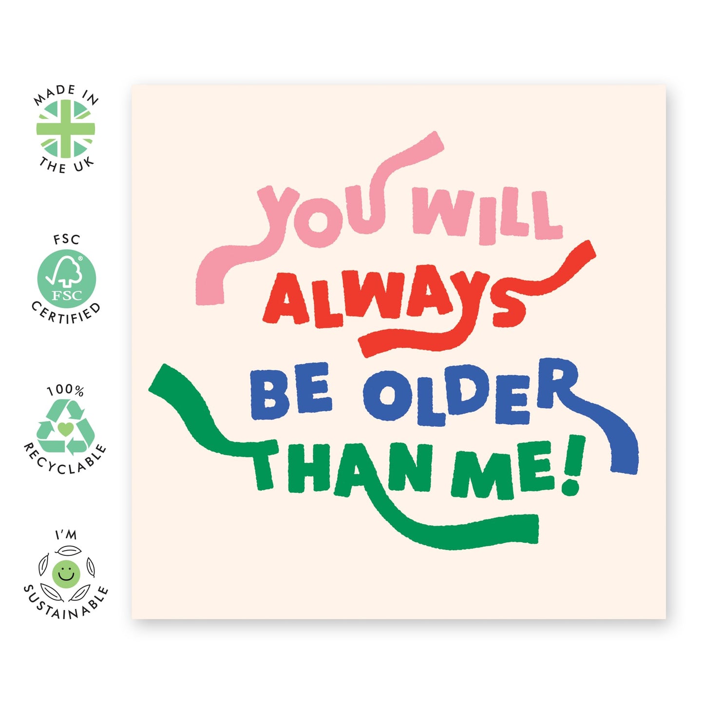 Birthday Cards For Women Men Him Her - Older Than Me - Older Sister Birthday Cards And Envelopes - Big Brother Greeting Cards Puns Jokes - Gifts For Friends - Comes With Fun Stickers By Central 23