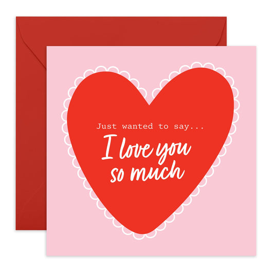 Greeting Card - 'I LOVE YOU SO MUCH HEART' - Perfect for Any Occasion with a Lovely Heart Design - Ideal for Expressing Deep Affection and Love to Special Moments - Comes With Stickers By Central 23