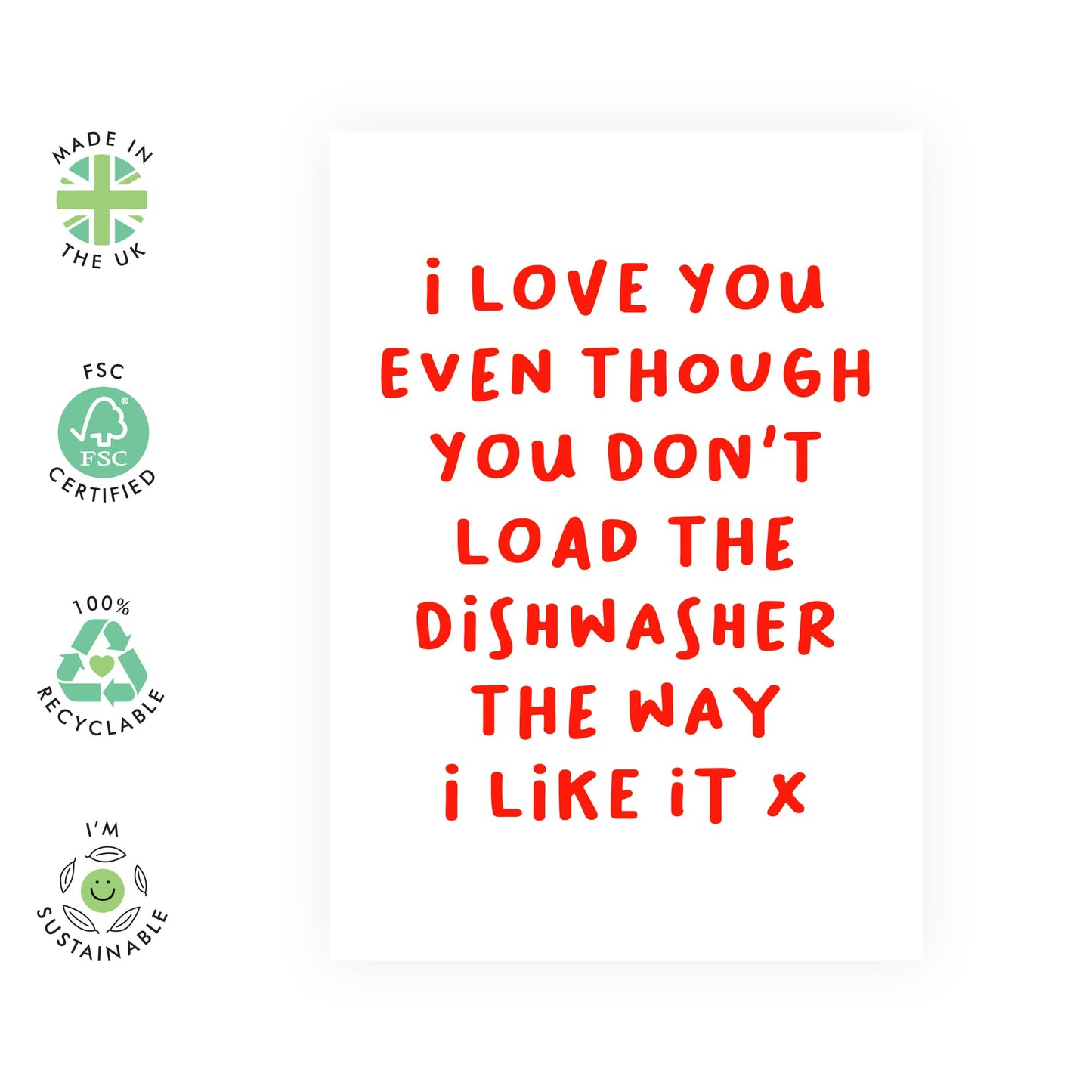 Love Cards For Him Her - Dishwasher - Valentines Day Card Girlfriend Boyfriend - Anniversary Card Couple Fiance - Husband Wife Greeting Cards - Comes With Stickers By Central 23