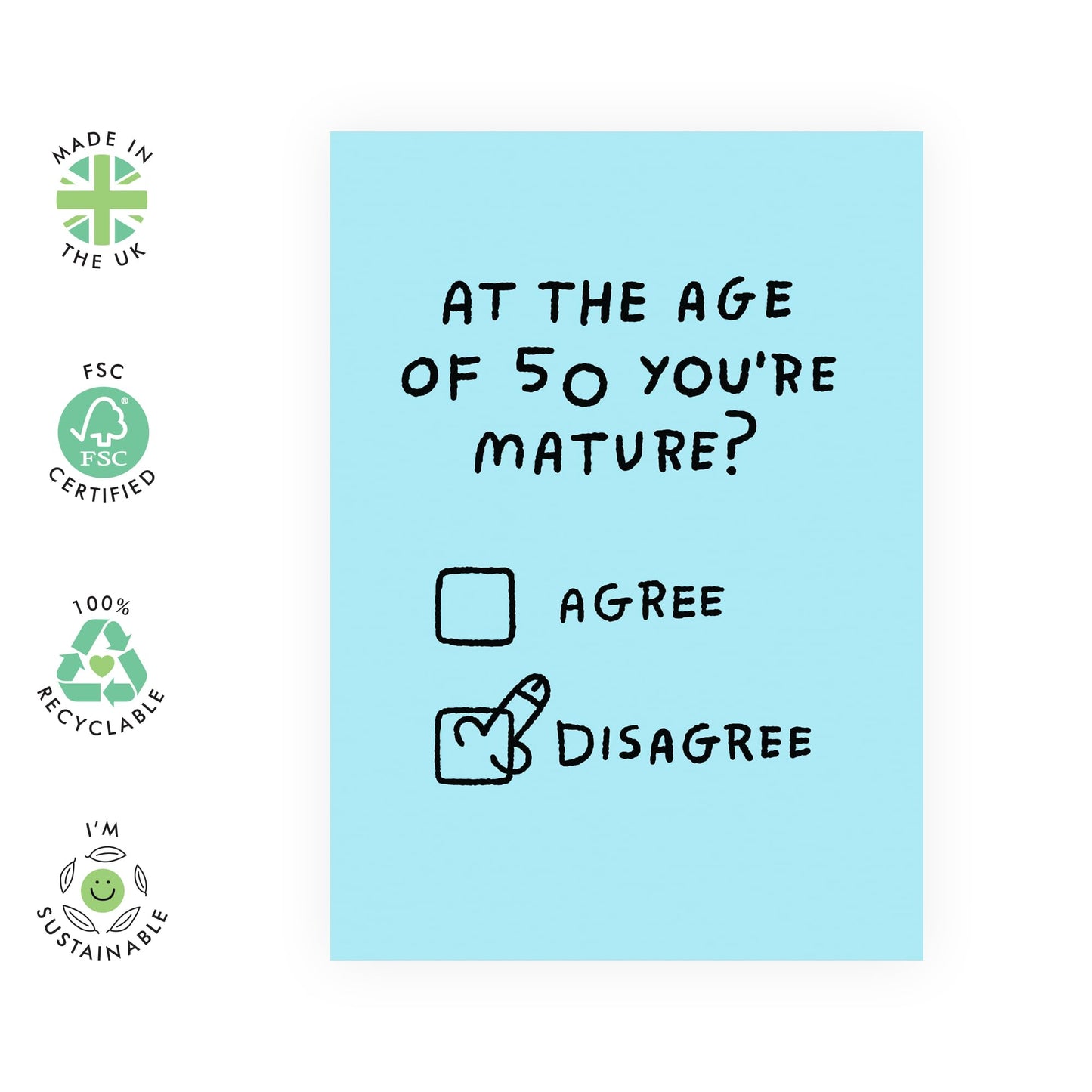 50th Birthday Card For Men Women - 50-mature - Funny Birthday Cards For Her Him - Age 50 Fifty Fiftieth Naughty Greeting Card - Comes With Stickers By Central 23