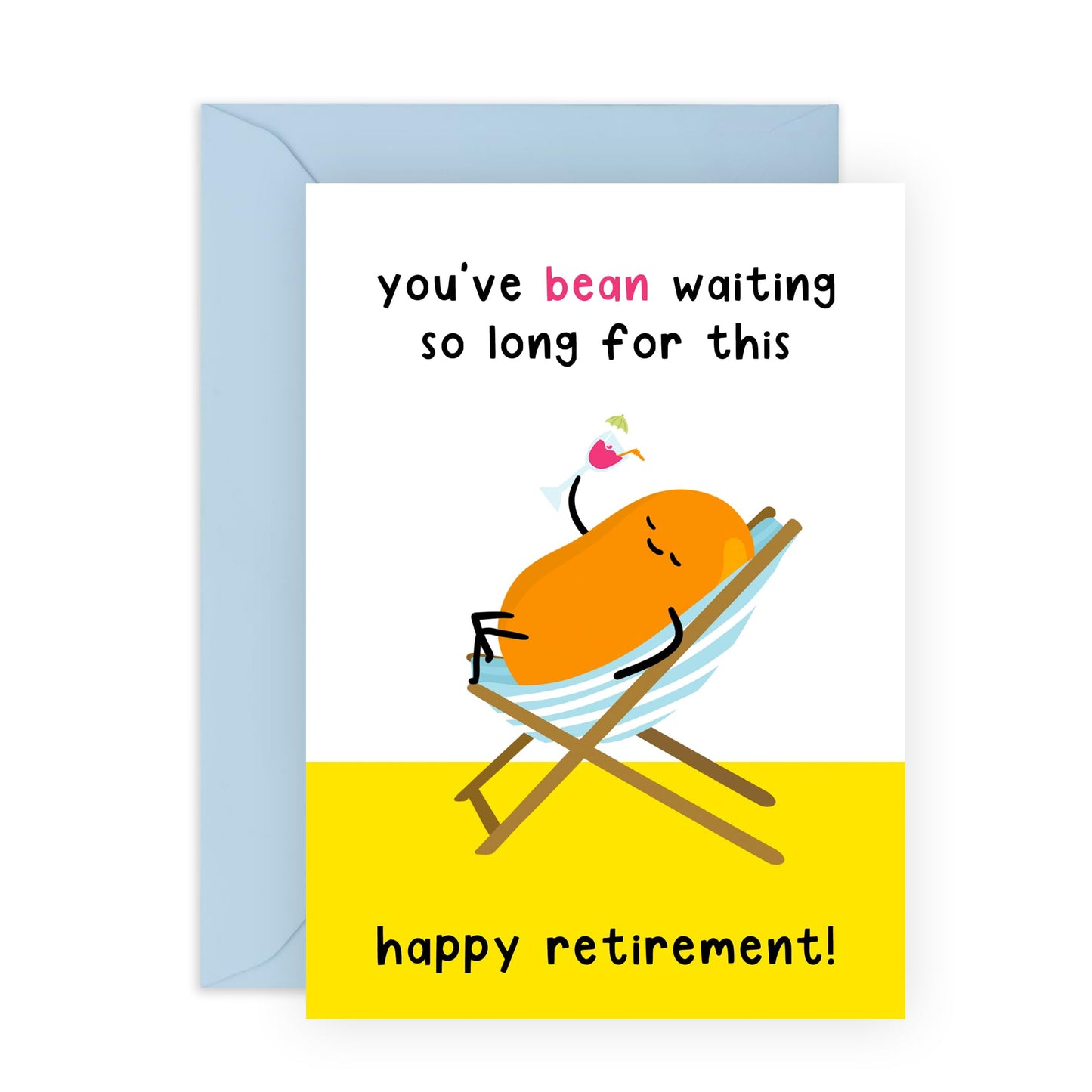Happy Retirement Card For Mum Dad Grandma Grandfather - Bean Waiting For This Retirement - Congratulations Greeting Cards - Bosses Day Greeting Card - Comes With Stickers By Central