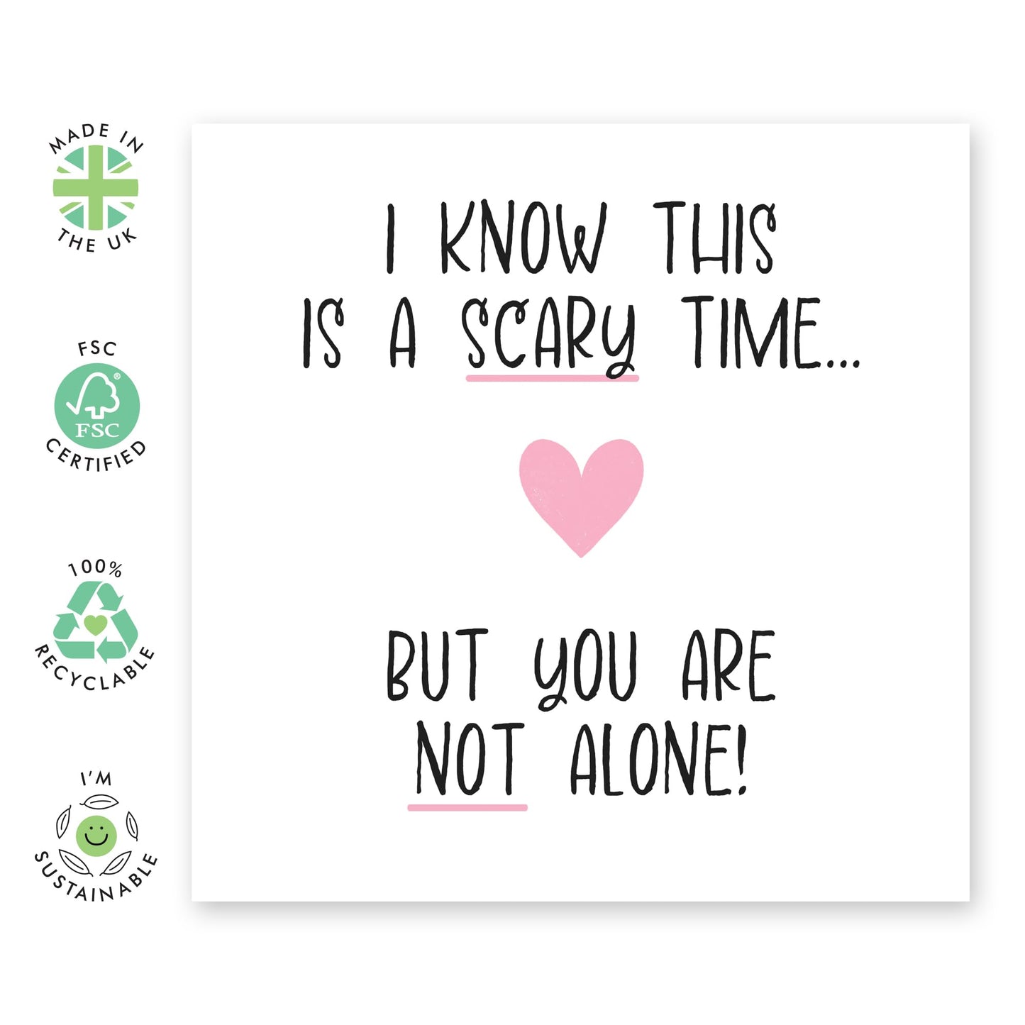 Cheering Up Greeting Card - 'You Are Not Alone' - Gifts for Best Friends, Besties, BFF,Girlfriends, Sister, Sis, Co-workers, Colleagues,Daughter - Motivation - Comes with Fun Stickers