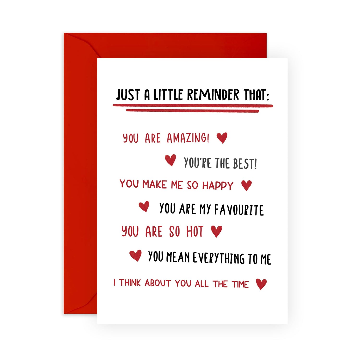 Anniversary Card For Girlfriend Boyfriend - Just A Little Love Reminder - Wedding Anniversary Card Husband Wife - Greeting Cards For Fiance - Couple - Comes With Fun Stickers By Central 23