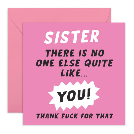Sister Birthday Card - Sister No One Else Like You - Birthday Card For Her Female - Gift From Brother - Friends Bestfriends - Comes With Stickers By Central 23