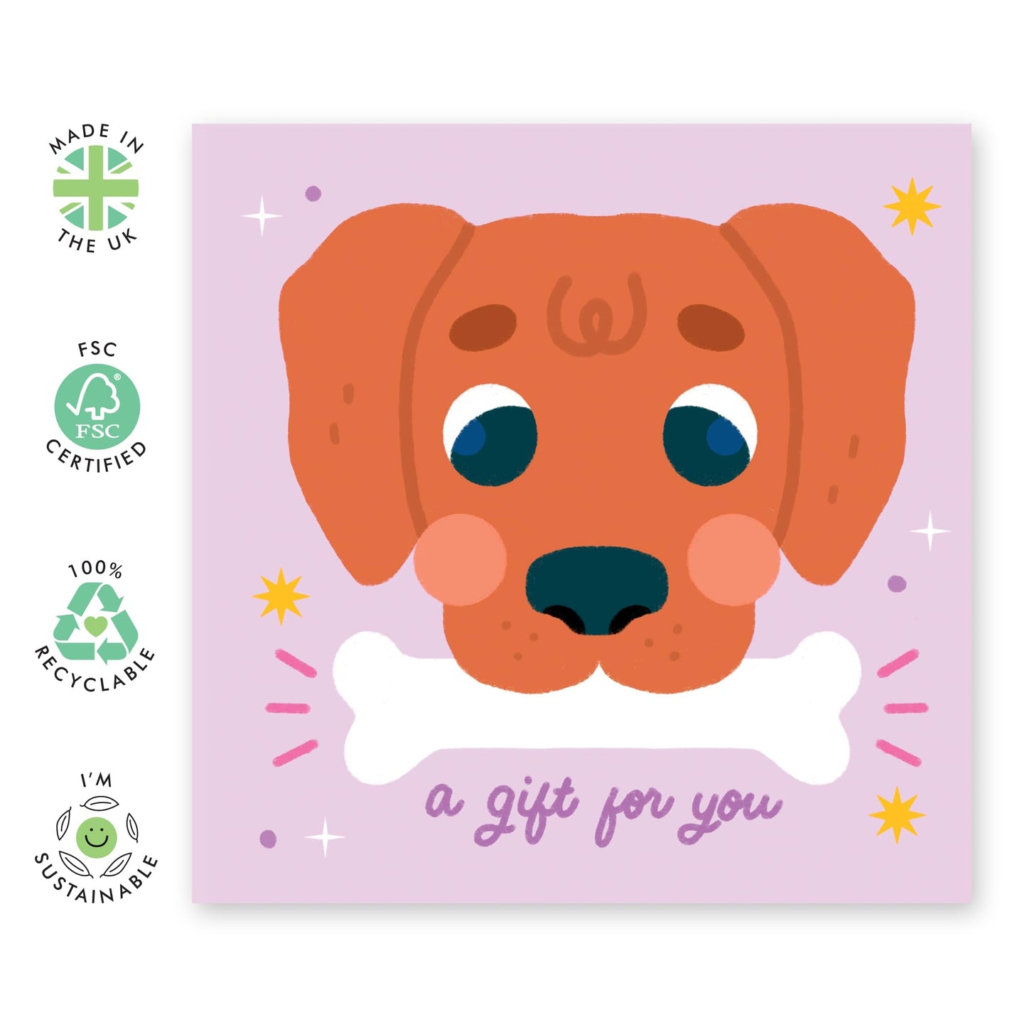 Dog Birthday Card - A Gift For You Bone - Cute Birthday Cards From The Pet - Greeting Cards For Dog Mum Or Dog Dad - Fur Parents - Gifts For Him Her - Comes With Stickers - By Central 23
