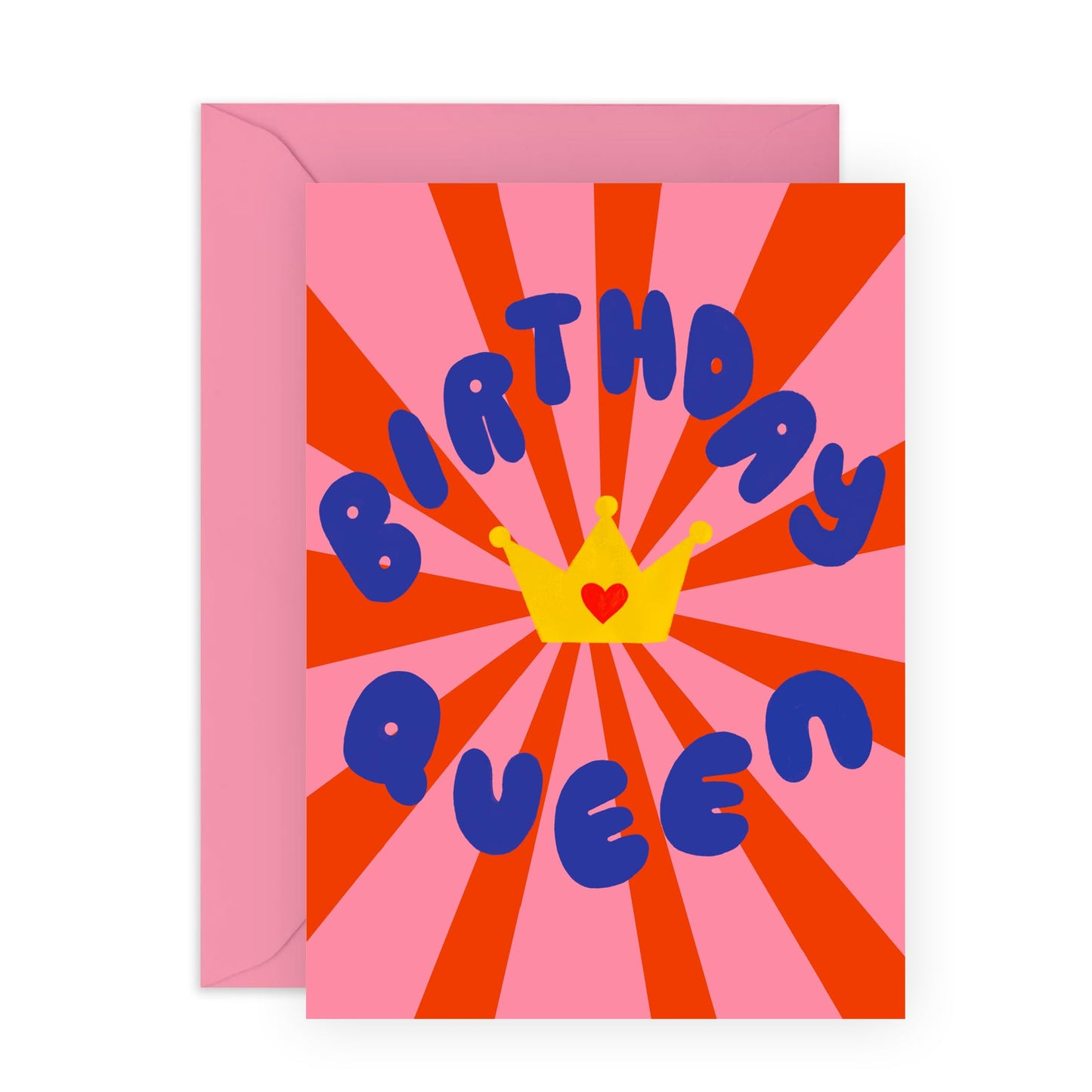 Birthday Queen Card – Fun & Bold Crown Design for Her, Wife, Mother, Mum, Girlfriend, Sister, In Law, Step Mum, Ladies, Grandma, Nana, Mimi, Friends, Bestie, BFF - Comes with Fun Stickers