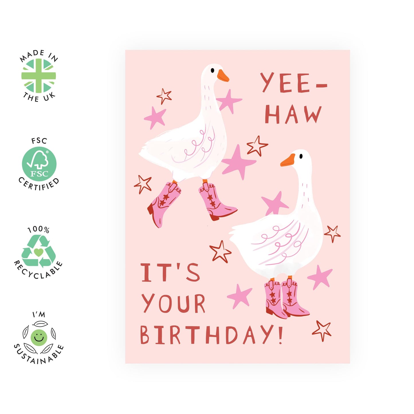 Cowgirl's Birthday Card - 'Yee Haw Birthday' - Gifts for Best Friends, Besties, BFF,Girlfriends, Sister, Sis, Gals, Wife, Girlfriend, Her - Country Girl - Comes with Fun Stickers