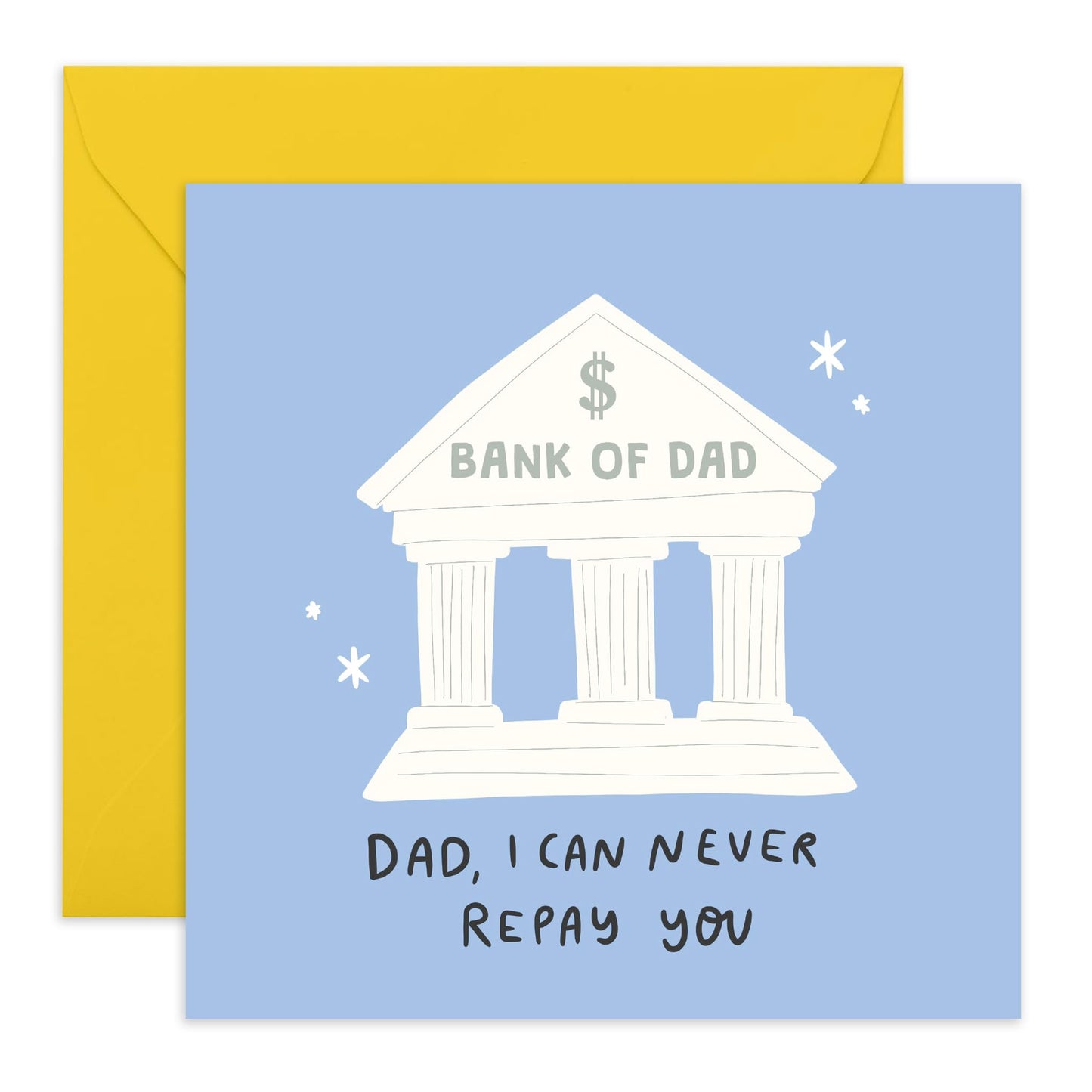 Dad Birthday Cards From Daughter Son - Rural Bank Of Dad - Dad Jokes - Funny Father's Day Cards For Men Papa Pop Daddy Fathers - Humourous Gift For Him - Comes With Stickers By Central 23