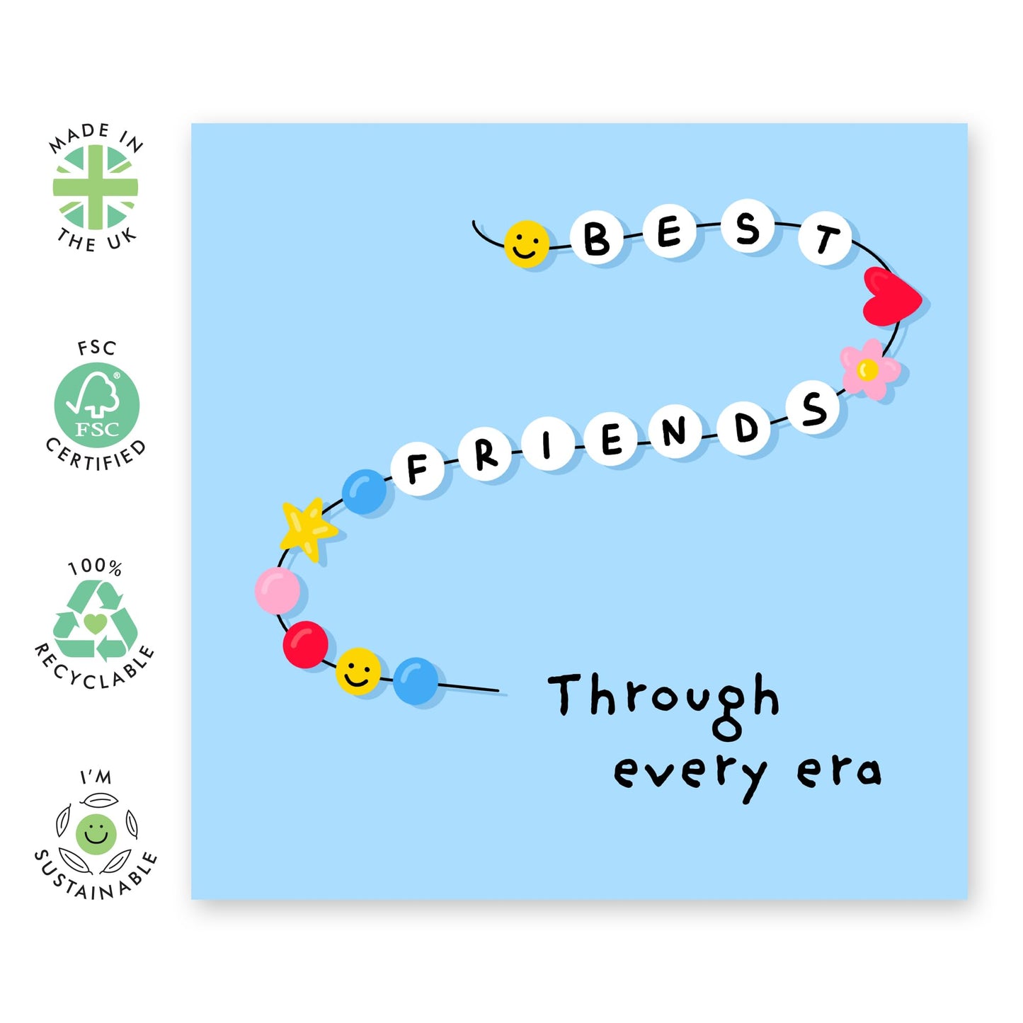 BFF Greeting Card - 'Best Friends Era' - Gifts for Him or Her, Close Friends, Bestie, Buddies - Through Time - Comes with Fun Stickers