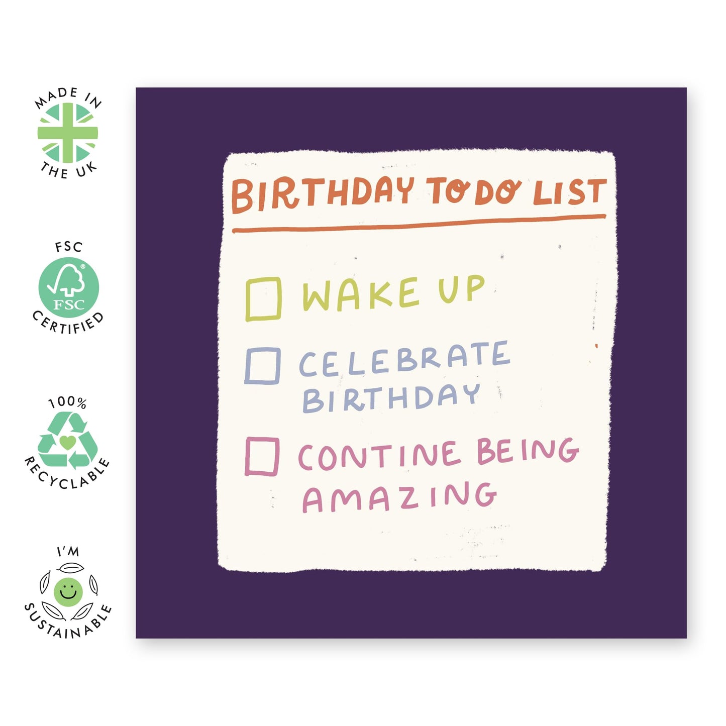 Checklist Birthday Card on Aging - 'Birthday To Do List' - Gifts for Best & Close Friends, Sisters, Sis, Gal , Her, Bruv, Mate, Colleague - Be Amazing - Comes with Fun Stickers
