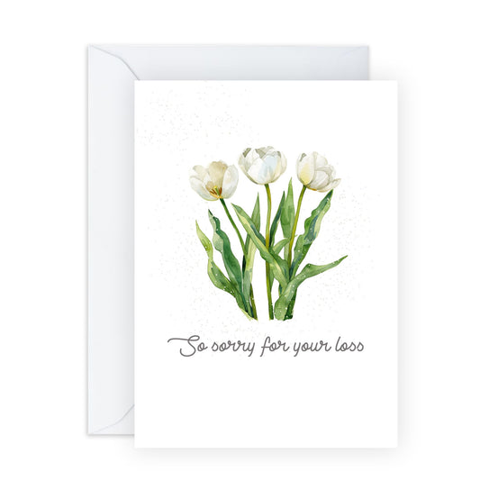 Symphaty Card - 'Sorry For Your Loss' - Show Support to Friends, Family Members, Relatives, Neighbours - Emotional Cards - Comes with Stickers