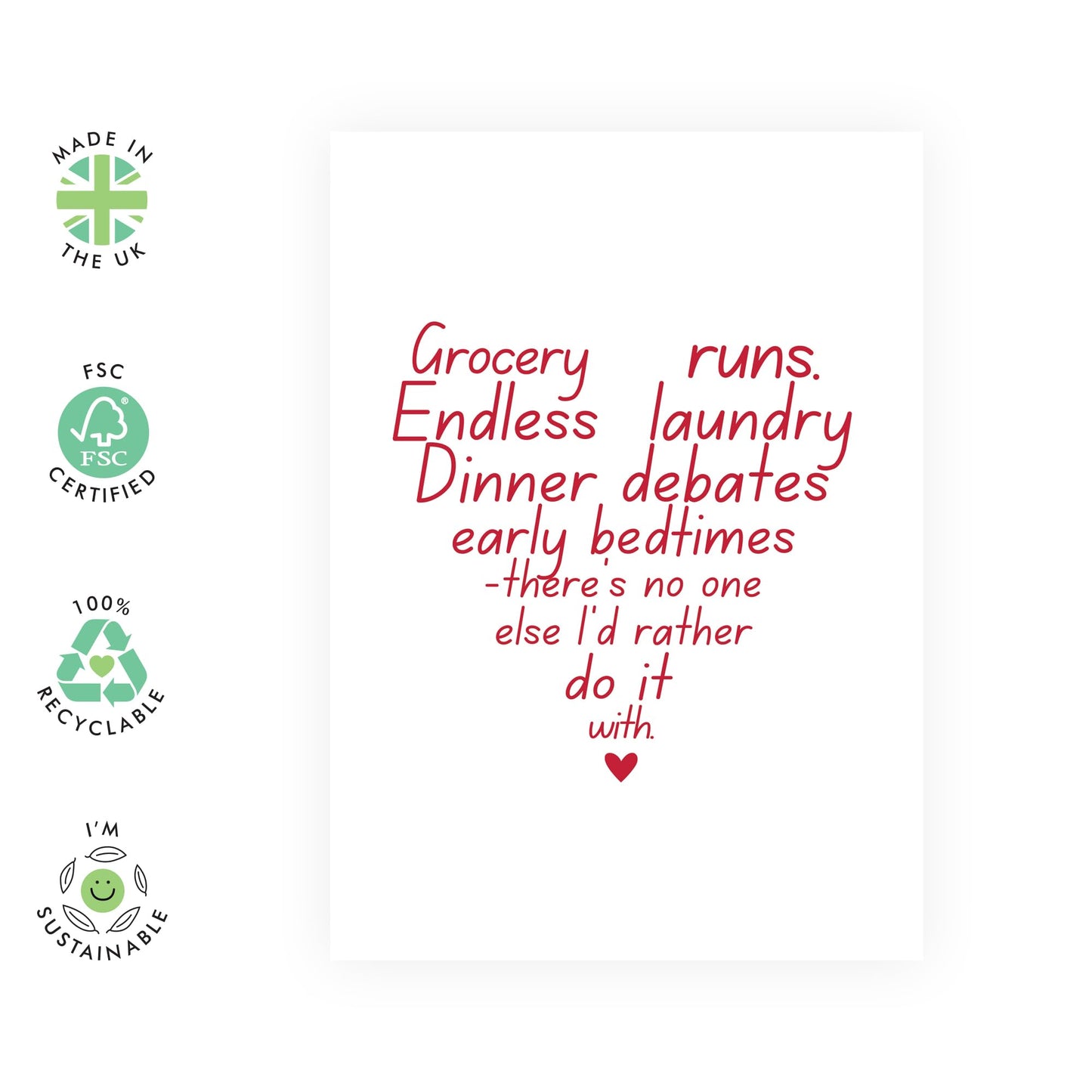 Cute Love Card - 'No One Else I'd Rather Do It With' - Romantic Valentines Day Gifts for Boyfriend, Husband, Wife, Girlfriend, Partner, Other Half - Together - Comes with Fun Stickers