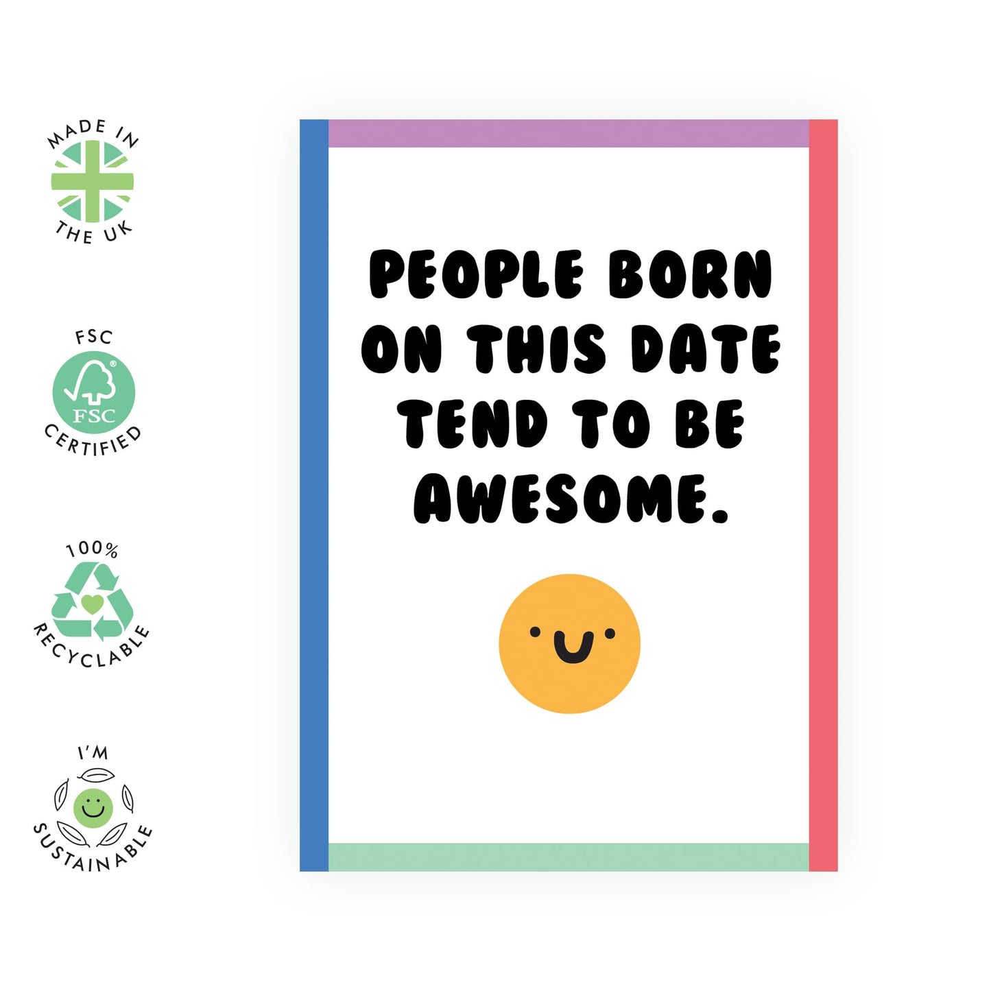 Best Friend Birthday Card - People Born On This Date - Fun Birthday Cards For Men Women - Bday Greeting Cards For Mum Dad Brother Sister - Comes With Stickers - By Central 23