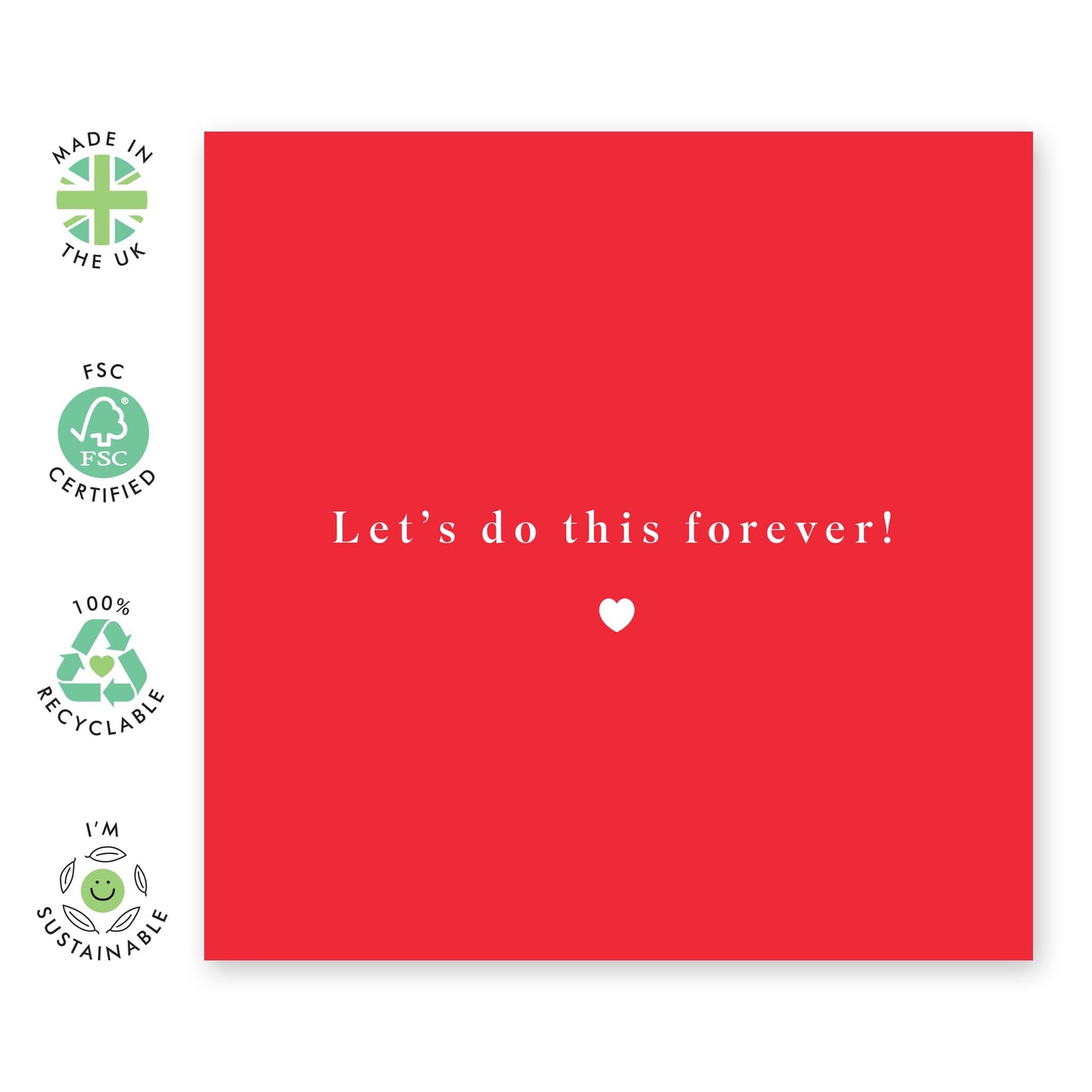 Greeting Card - 'LET'S DO THIS FOREVER SIMPLE' - Simple and Minimalist Card Design for Any Occasion - Ideal for Celebrating Lasting Love or Long-Term Commitments - Comes With Stickers By Central 23