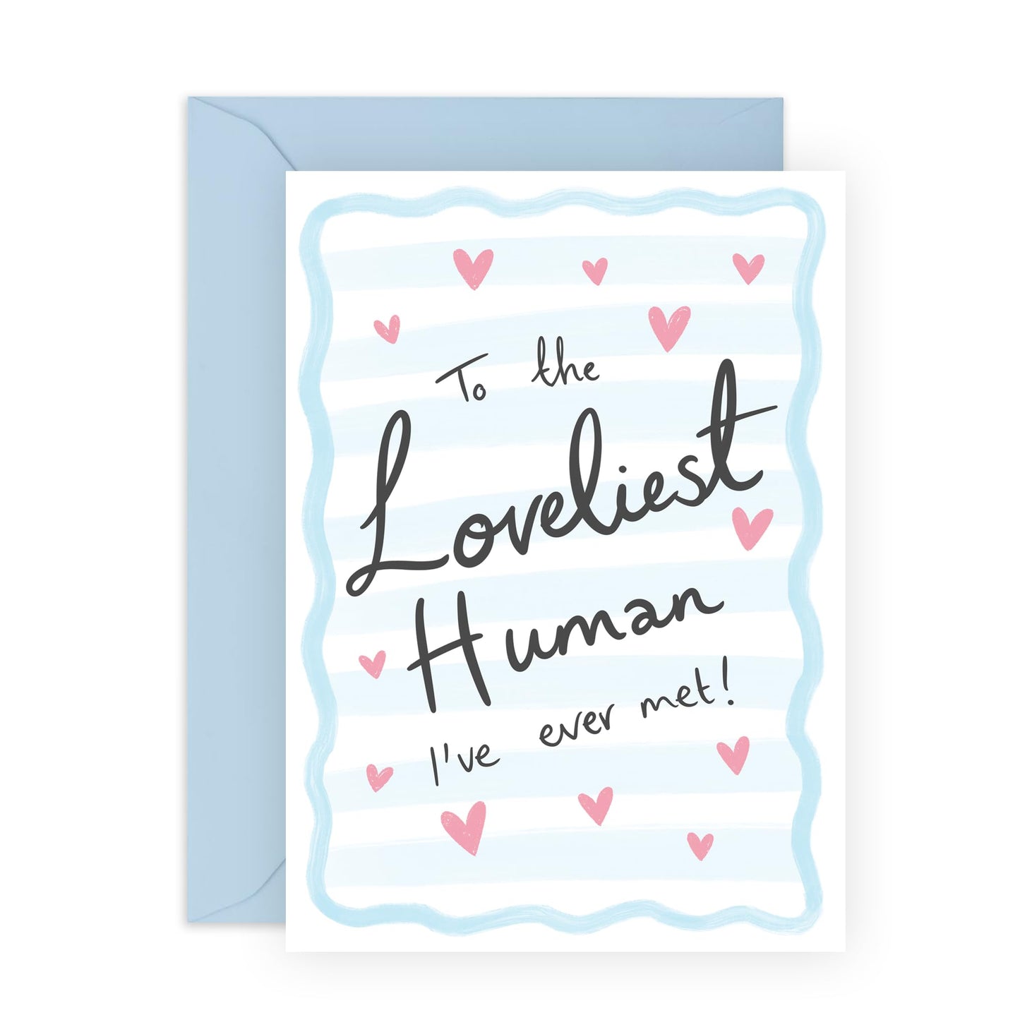 Husband Birthday Card - To The Loveliest Human I've Ever Met - Romantic Anniversary Card For Wife Partner Girlfriend Boyfriend - I Love You Card For Special Friend - Comes With Stickers By Central 23