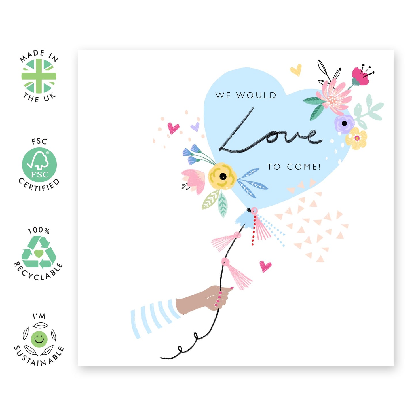 Wedding Guest Rsvp Reply Card - Balloon We Would Love To Come - Wedding Invitation Acceptance Response - Wedding Reply Card Guest - From Entourage - Comes With Fun Stickers By Central 23