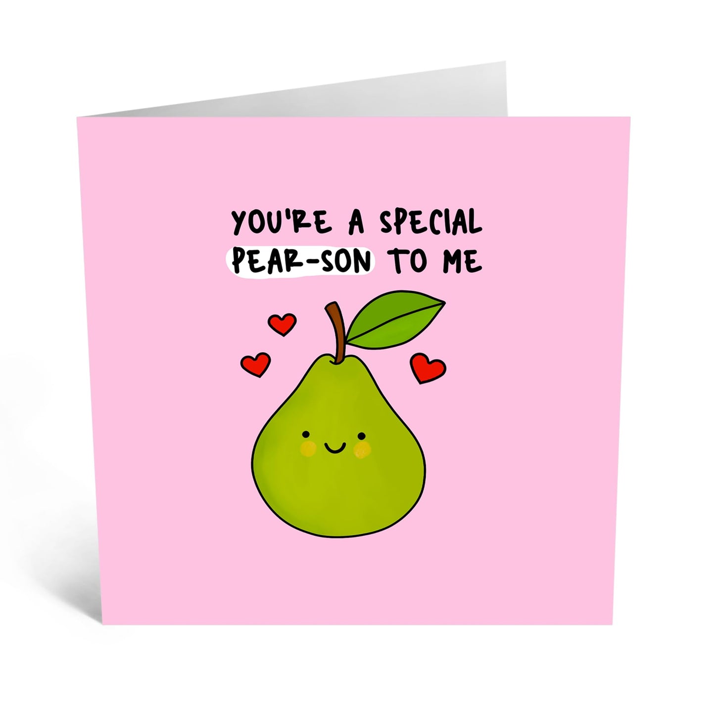 Cute Greeting Card - 'YOU'RE A SPECIAL PEAR-SON TO ME' - Perfect for Adding Fun to Any Occasion - Ideal for Him, Her, Friends, Family, Colleagues, Brother, Sister - Comes With Stickers By Central 23