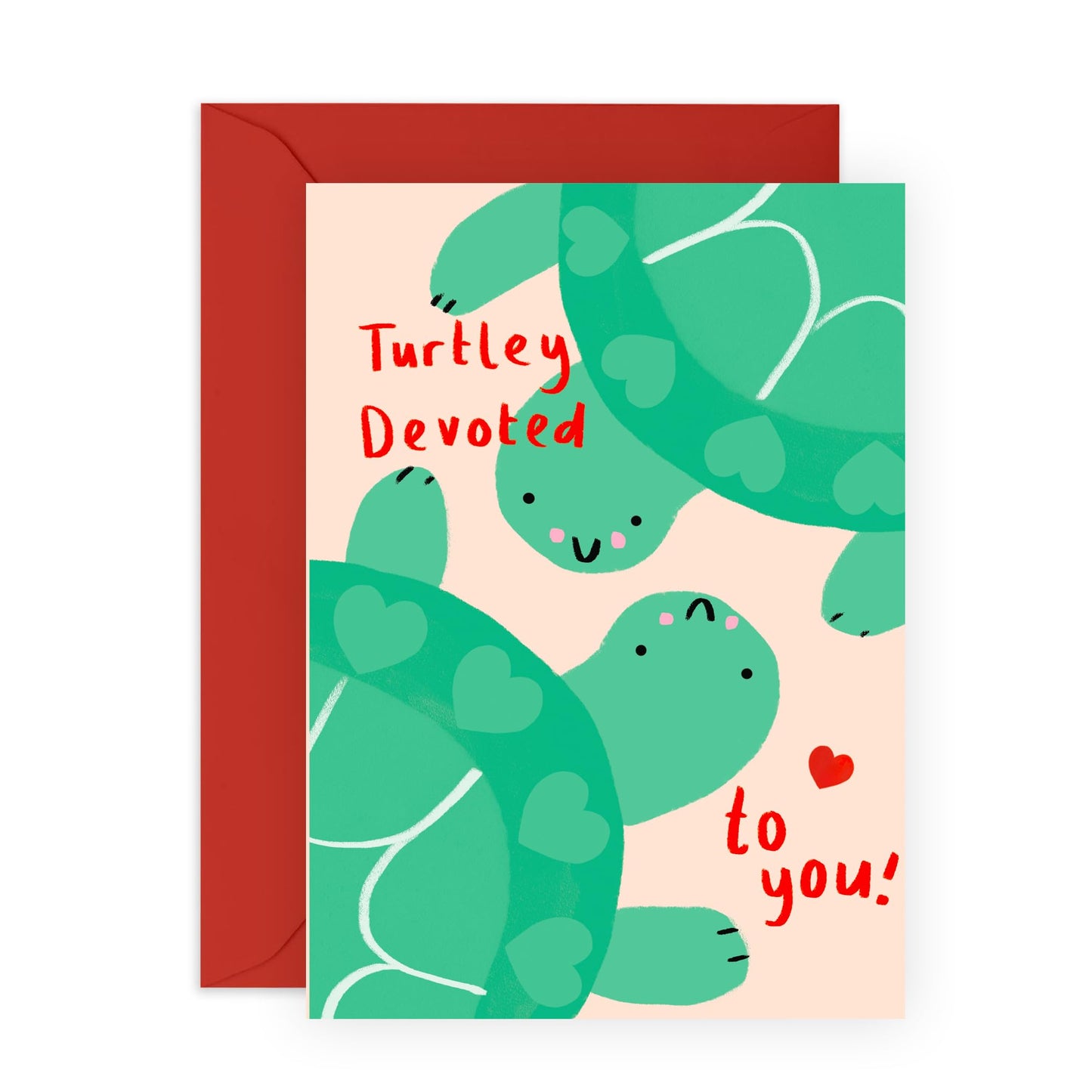 Sweet Greeting Card - 'TURTLEY DEVOTED' - Perfect for Expressing Deep Affection with a Cute Twist - Ideal for Showing How Much You Care in a Fun and Endearing Way - Comes With Stickers By Central 23