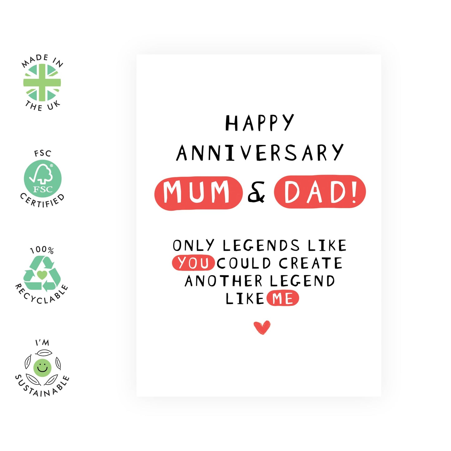 Anniversary Card - 'LEGENDS LIKE YOU' - Perfect for Celebrating Love with a Touch of Humor - Ideal for Couples - Gifts For Mums Dads Mummy's Daddy's Mothers Fathers - Comes With Stickers By Central 23