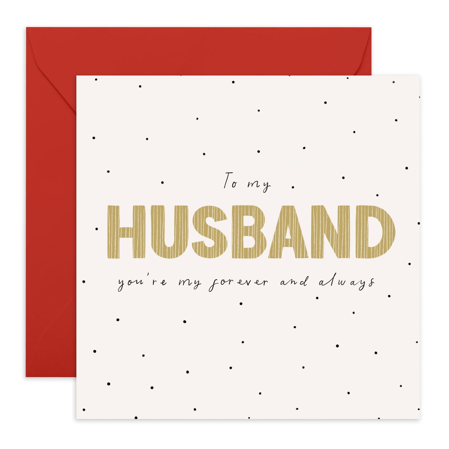 Husband Birthday Card - Husband Forever Always - Sweet Fathers Day Card From Daughter Son - Thank You Gifts For Him Papa Men Daddy - Husband Valentine Card From Wife - Comes With Stickers