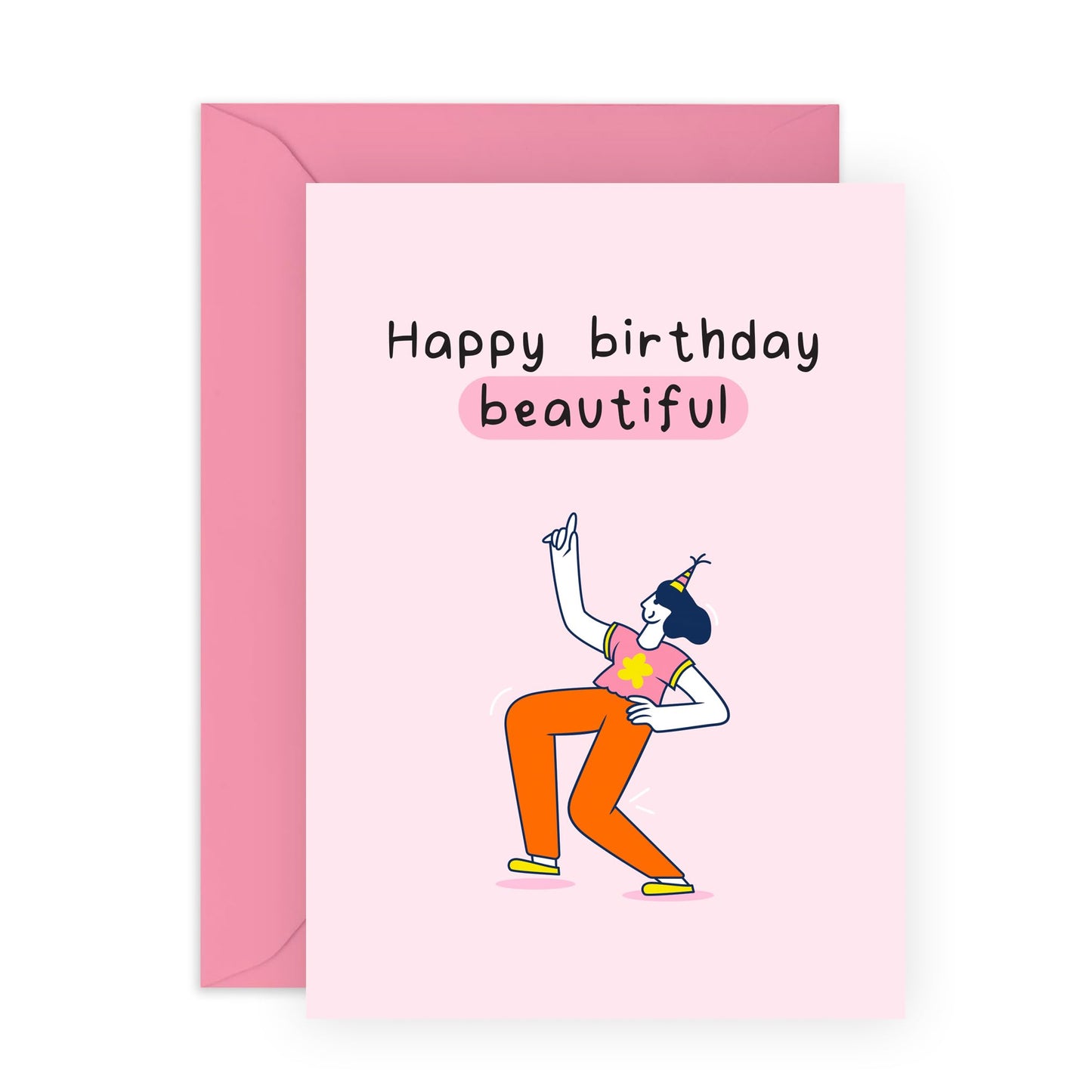 Birthday Card for Her - 'Happy Birthday Beautiful' - Gifts for Women, Wife, Girlfriend, Bestie, BFF, Friends, Coworker, Colleague - Good Looks - Comes with Fun Stickers