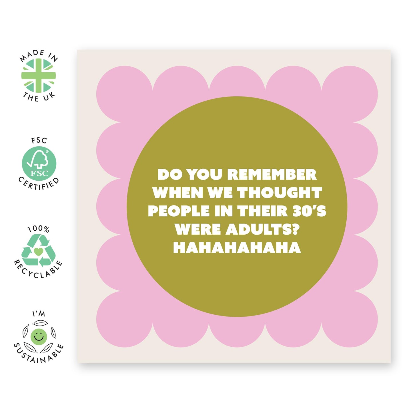30th Birthday Card For Women - People Over 30 Are Not Adults - Happy Thirtieth Birthday Greeting Card Female Friends - Gift For Special Friend - Comes With Fun Stickers By Central 23