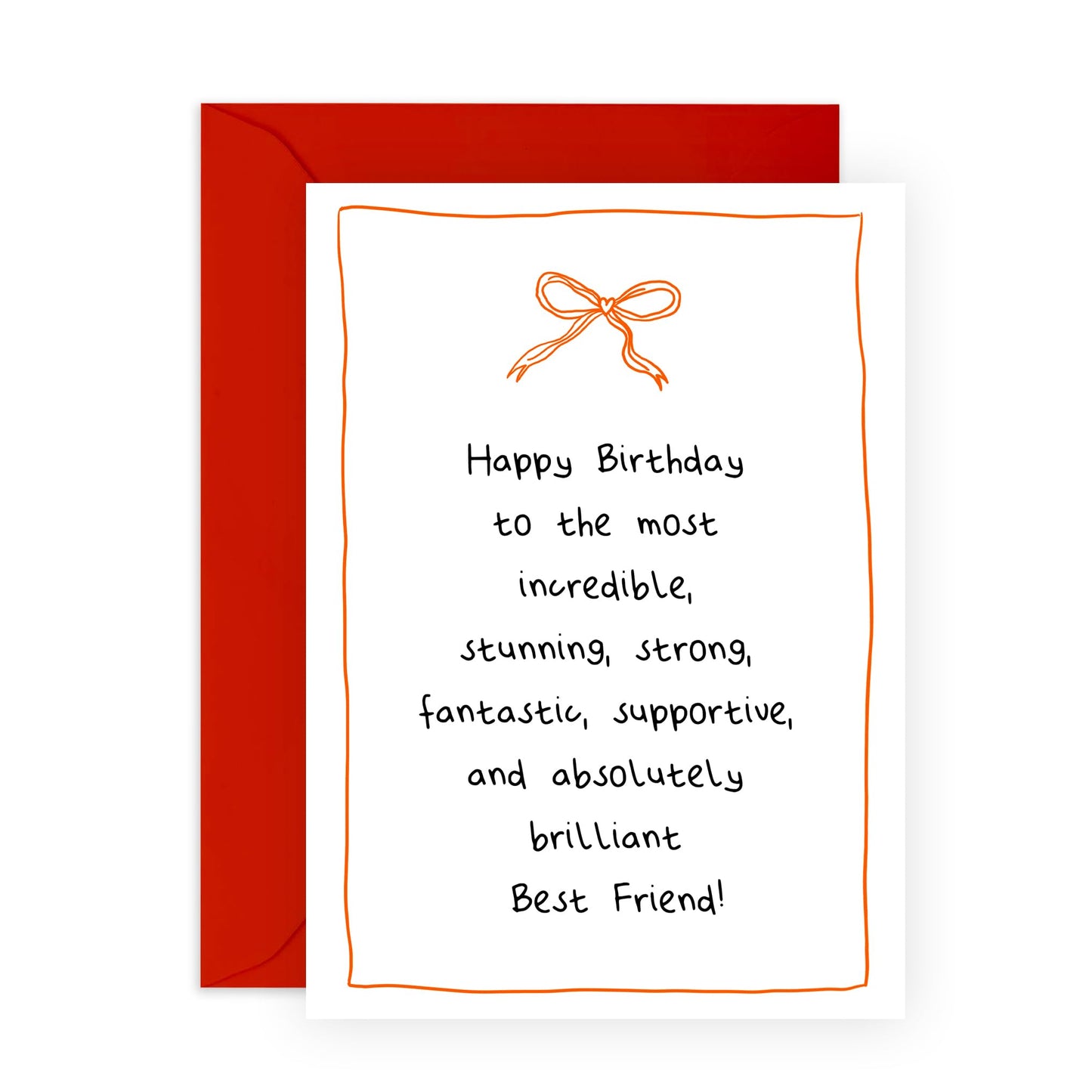 Birthday Cards For Bestfriend - Incredible Best Friend Bows - Sweet Birthday Cards For Women - Friendship Cards For Best Friend - Gifts For Her Him - Comes With Stickers - By Central 23