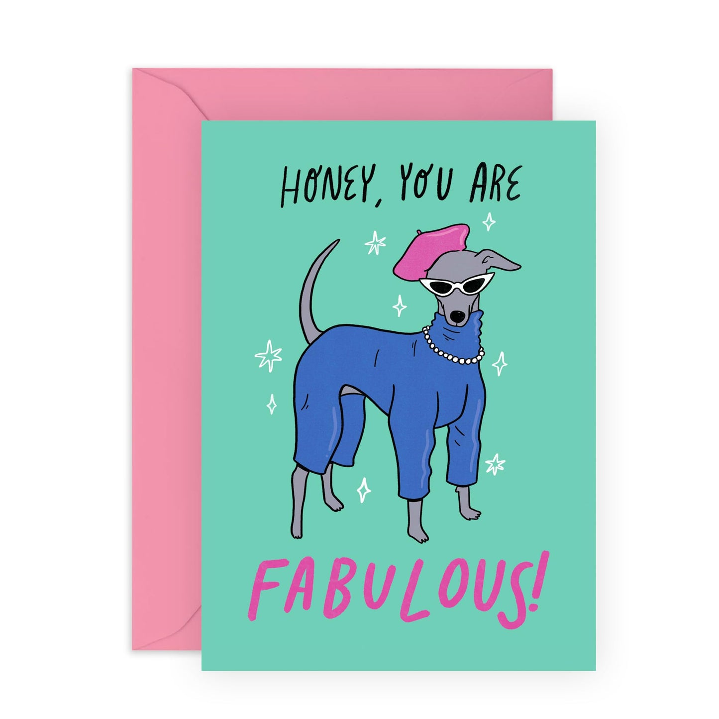 Birthday Greeting Card - 'FABULOUS GREYHOUND' - Perfect for Adding a Fun and Unique Touch to Any Birthday Celebration - Ideal for Greyhound Lovers, Friends & Family - Comes with Stickers By Central 23