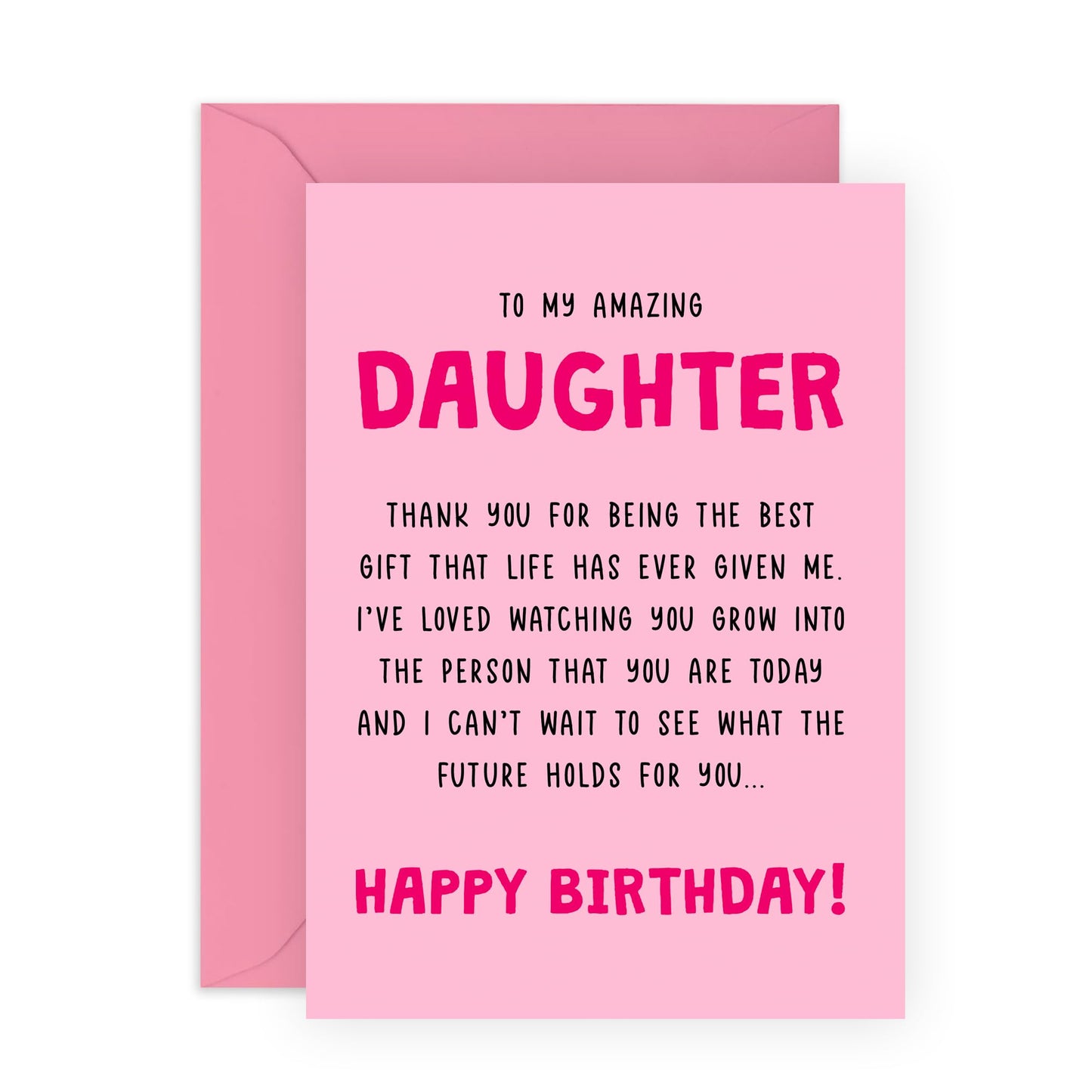 Birthday Card for Amazing Daughter - Thoughtful and Heartwarming Message - Happy Birthday Card for Her, Girls, In Law, Step Daughter, Woman - Comes with Fun Stickers