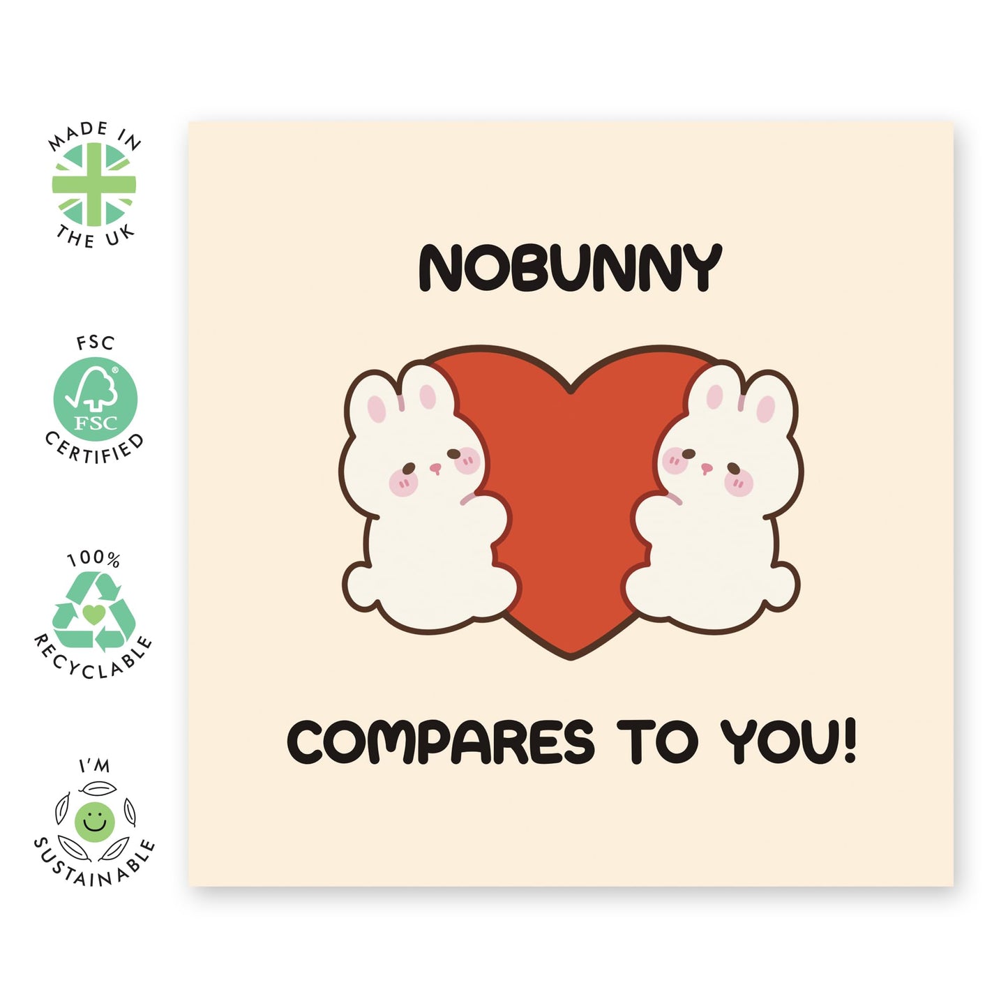 Husband Birthday Card From Wife - No Bunny Compares To You - Funny Valentine Card For Girlfriend - Boyfriend Birthday Cards - Gifts For Him Her - Comes With Stickers By Central 23