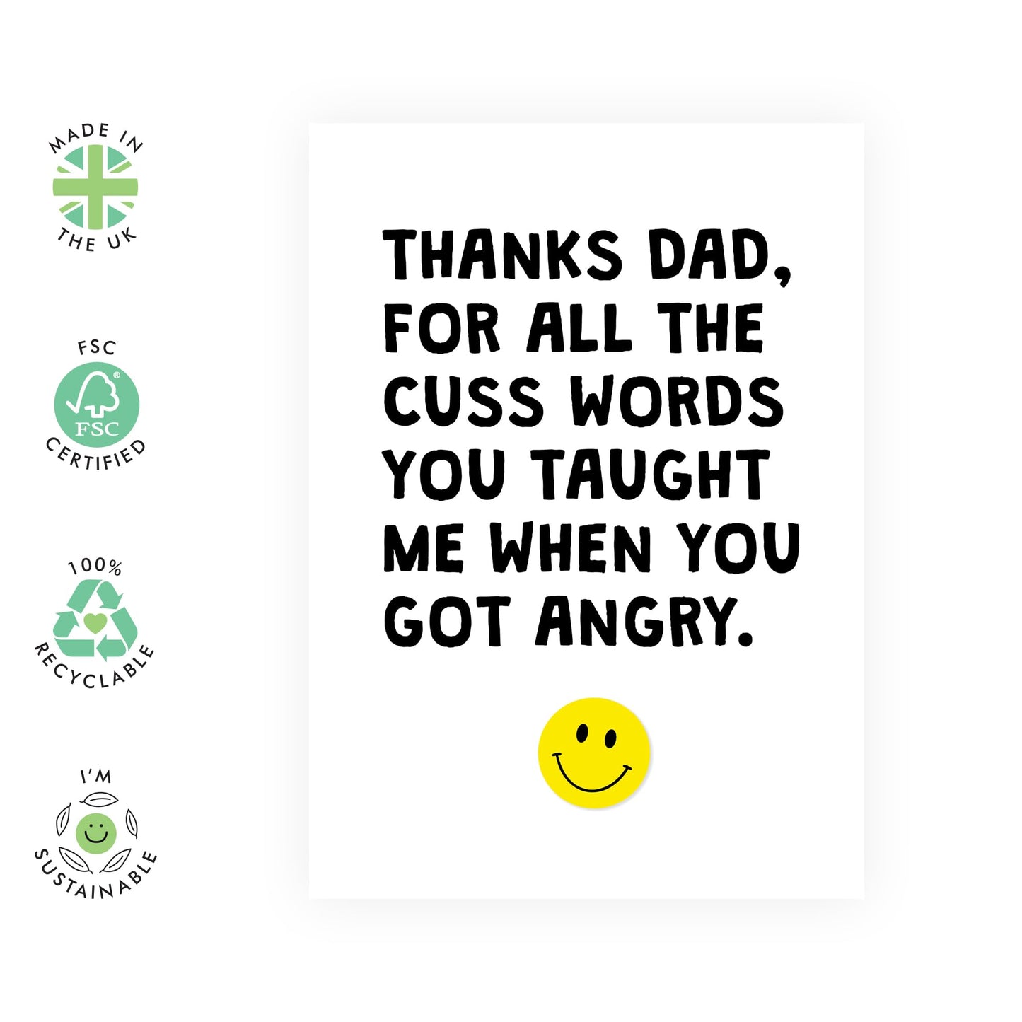 Daddy Birthday Card - Fathers Day Card From Daughter Or Son - Cheeky Birthday Cards For Men - Humorous Greeting Cards For Men - Banter - Comes With Stickers - By Central 23