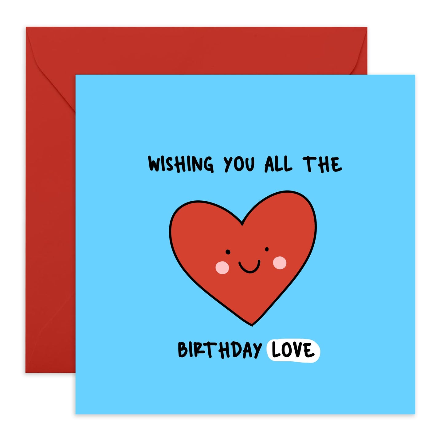 Sweet Birthday Card - 'LOVE BDAY' - Perfect for Adding a Simple and Heartfelt Touch to Birthday Celebrations - Ideal for Him, Her, Friends, Family, Colleagues - Comes With Stickers By Central 23