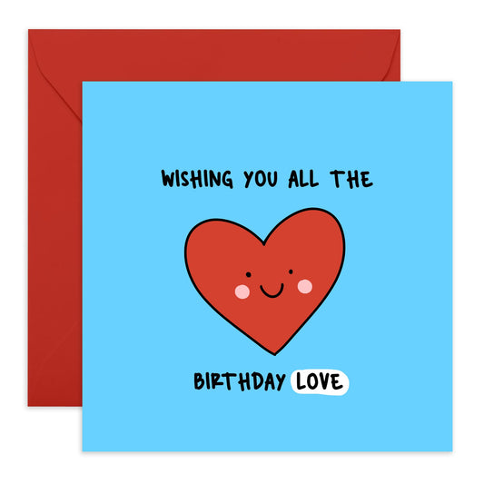 Sweet Birthday Card - 'LOVE BDAY' - Perfect for Adding a Simple and Heartfelt Touch to Birthday Celebrations - Ideal for Him, Her, Friends, Family, Colleagues - Comes With Stickers By Central 23