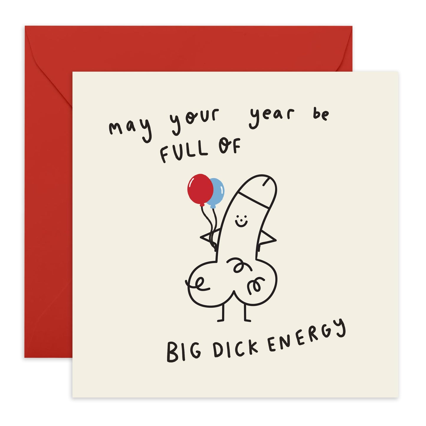 Birthday Cards For Him Her - Year Be Full Of Big D*ck Energy - Birthday Cards For Wife Husband - Humorous Gift From Friend - Naughty Greeting Cards - Greeting Card - Comes With Stickers By Central 23