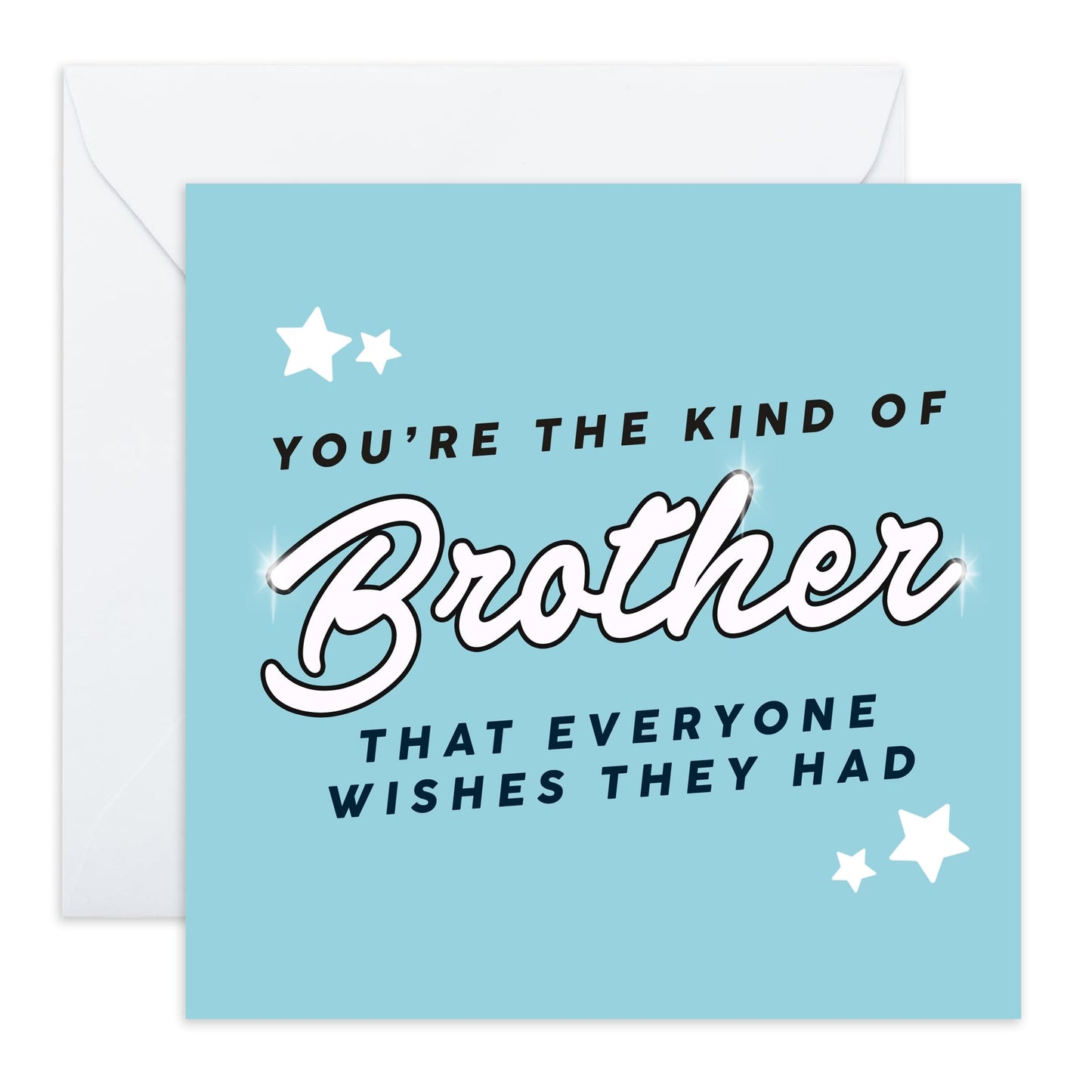 Appreciation Greeting Card - 'Brother Everyone Wish' - Sweet Message for Brothers, Bruv, Big Bro, Siblings, Son, Grandson - No.1 Brother - Comes with Fun Stickers