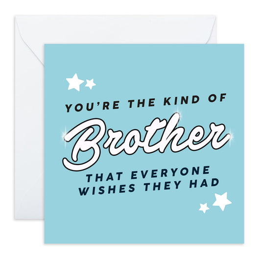 Appreciation Greeting Card - 'Brother Everyone Wish' - Sweet Message for Brothers, Bruv, Big Bro, Siblings, Son, Grandson - No.1 Brother - Comes with Fun Stickers