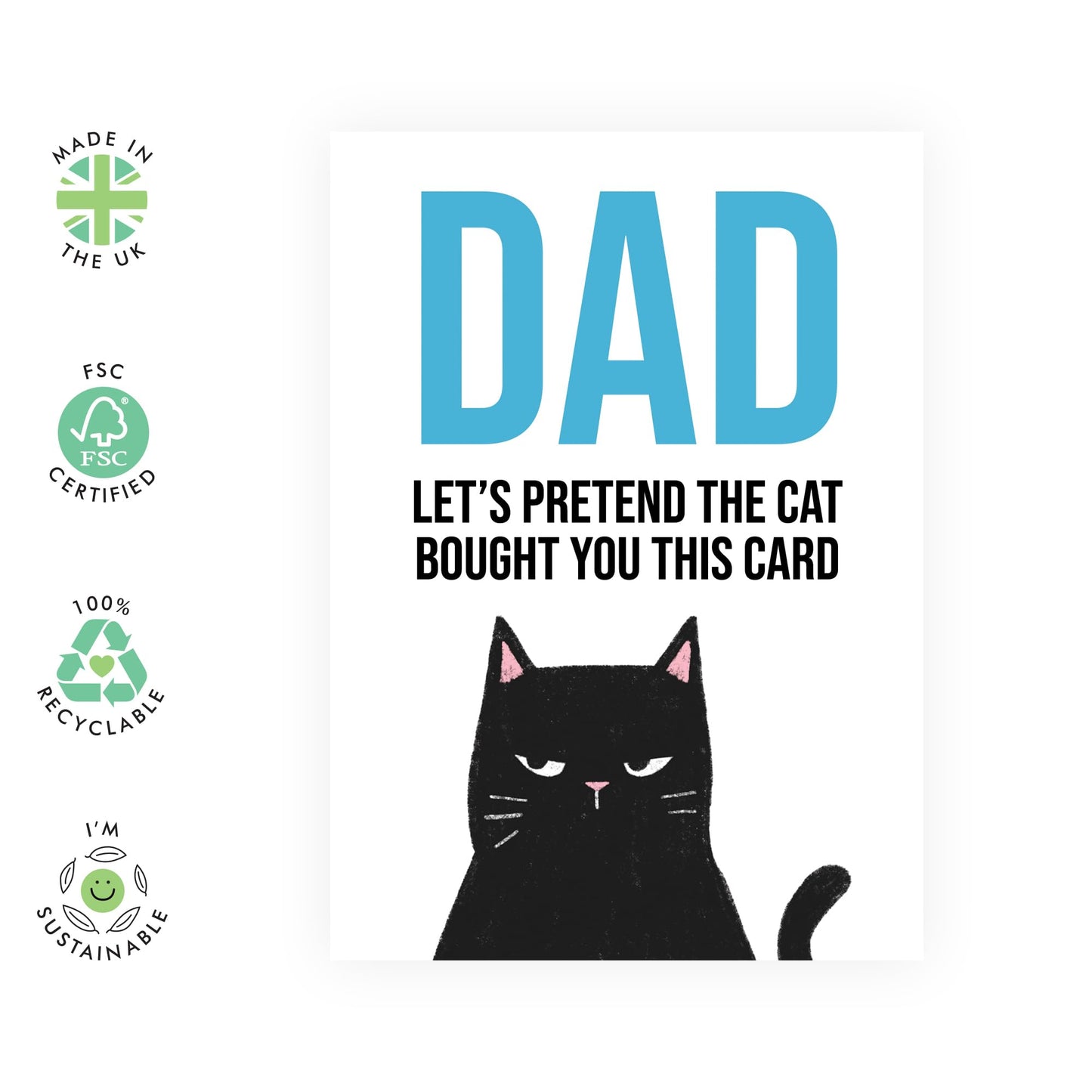 Funny Birthday Cards For Men - Pretend The Cat Bought This Dad - Dad Birthday Cards From Daughter - Cat Lady Fur Mum And Dad - Cheeky Gifts For Parents Jokes Humour - Comes With Stickers By Central 23