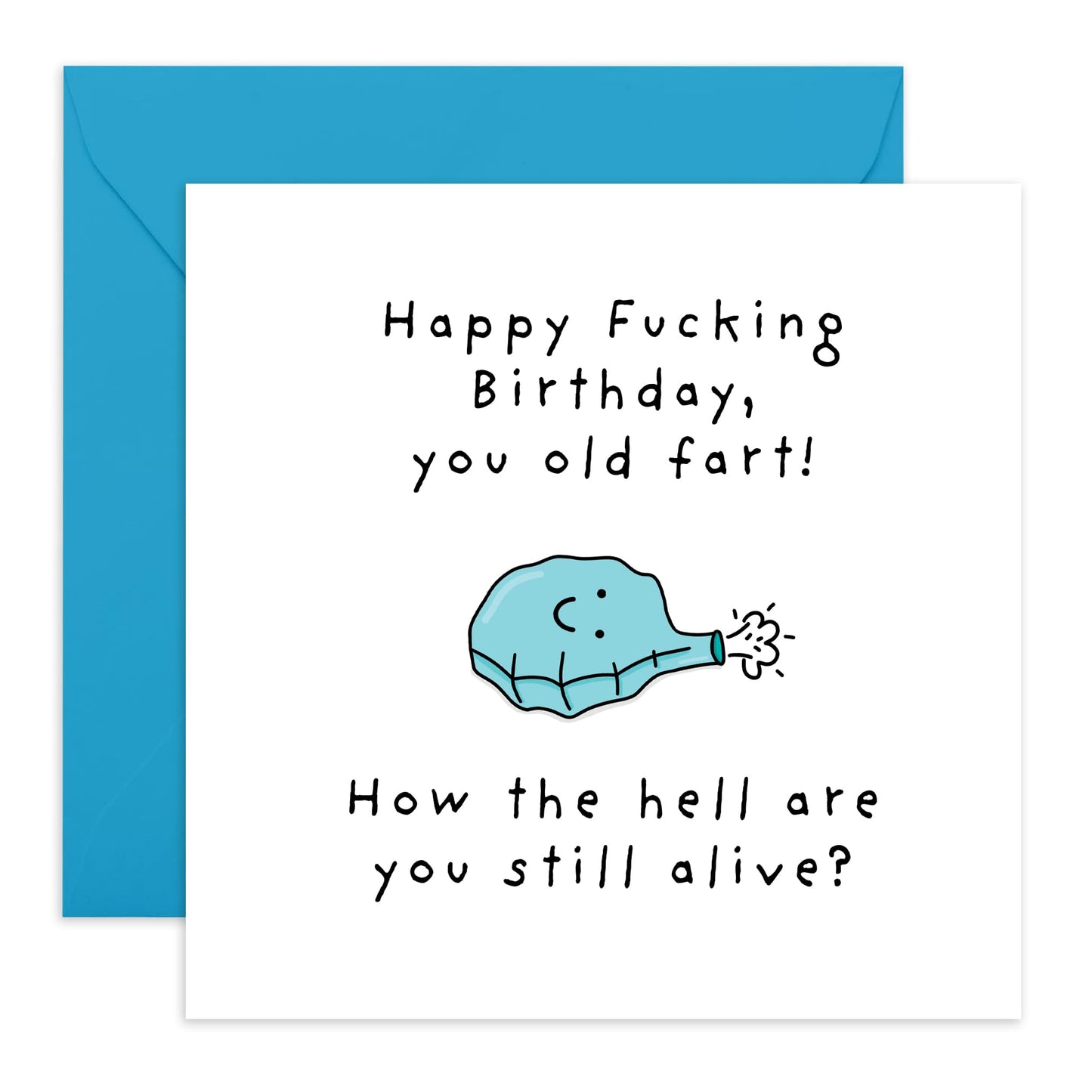 Funny Birthday Card - 'OLD F*RT!' - Perfect for Celebrating Milestones with a Humorous Twist - Ideal for Friends Family Besties BFFs Bothers Sisters Colleagues - Comes With Stickers By Central 23